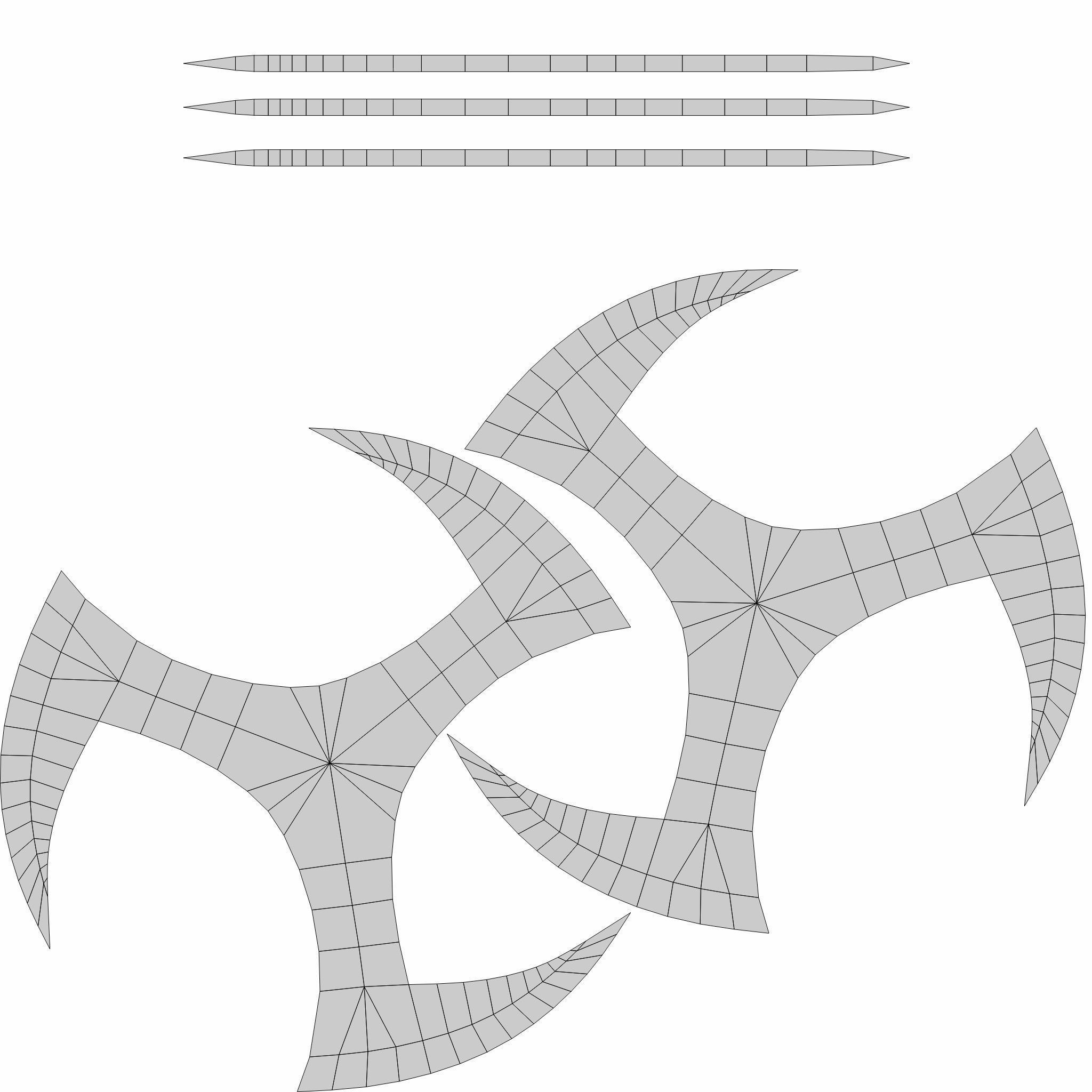 Collection of 20 shurikens Low-poly 3D model_27