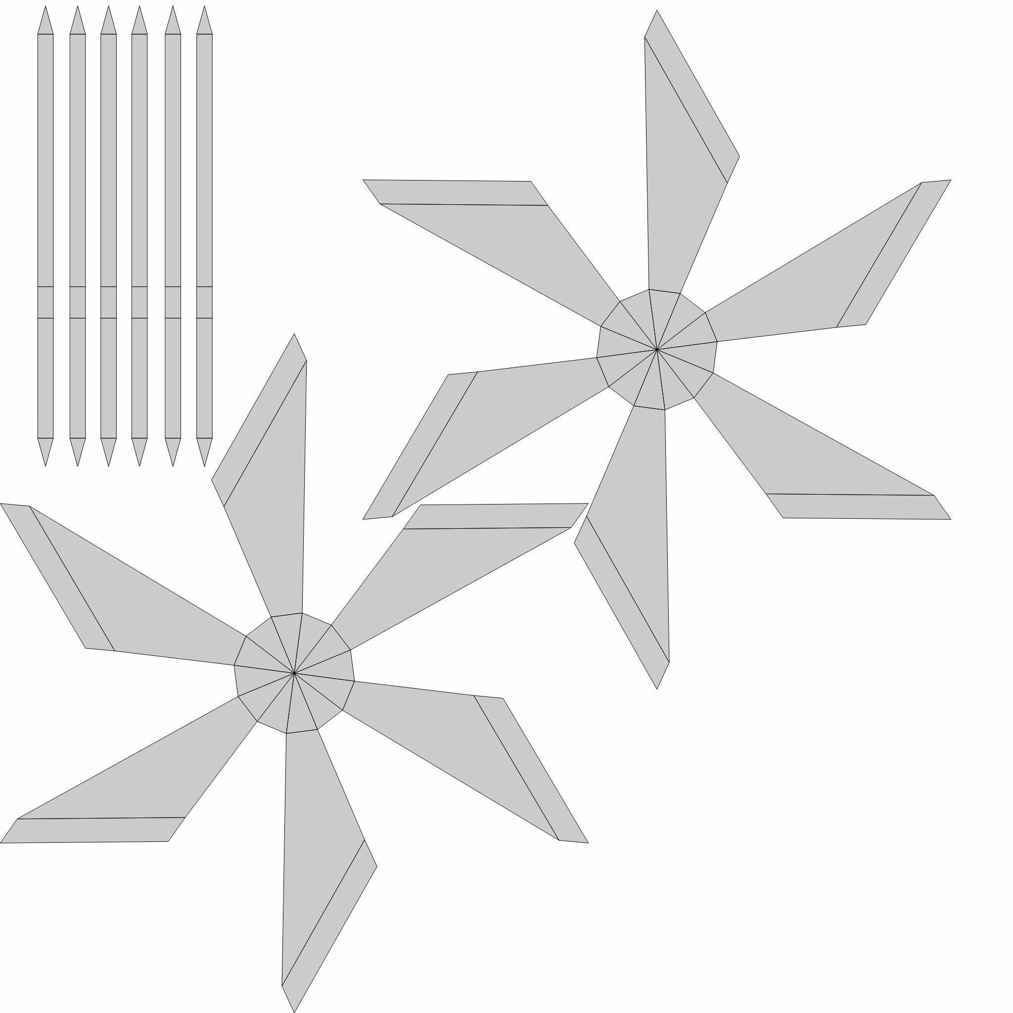 Collection of 20 shurikens Low-poly 3D model_37