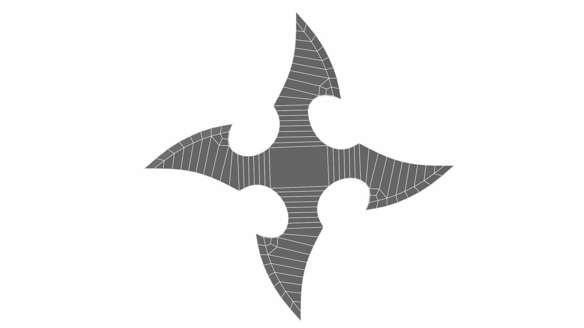 Collection of 20 shurikens Low-poly 3D model_61