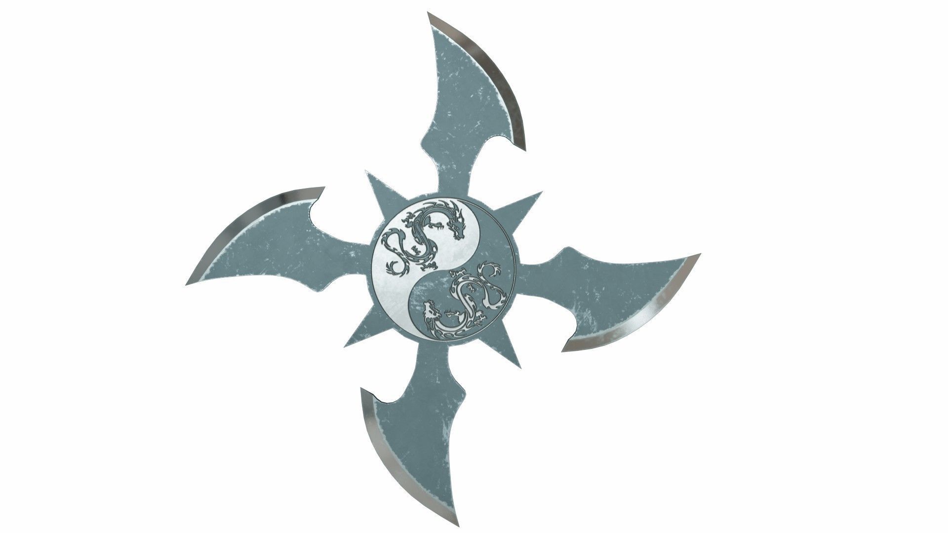 Collection of 20 shurikens Low-poly 3D model_18