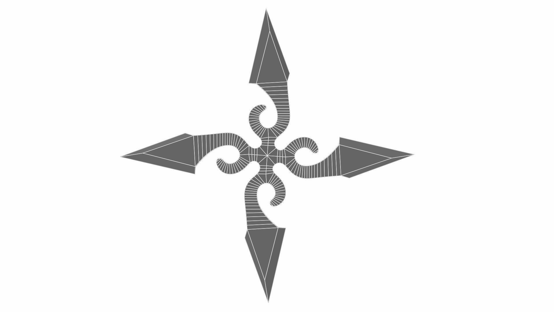 Collection of 20 shurikens Low-poly 3D model_52