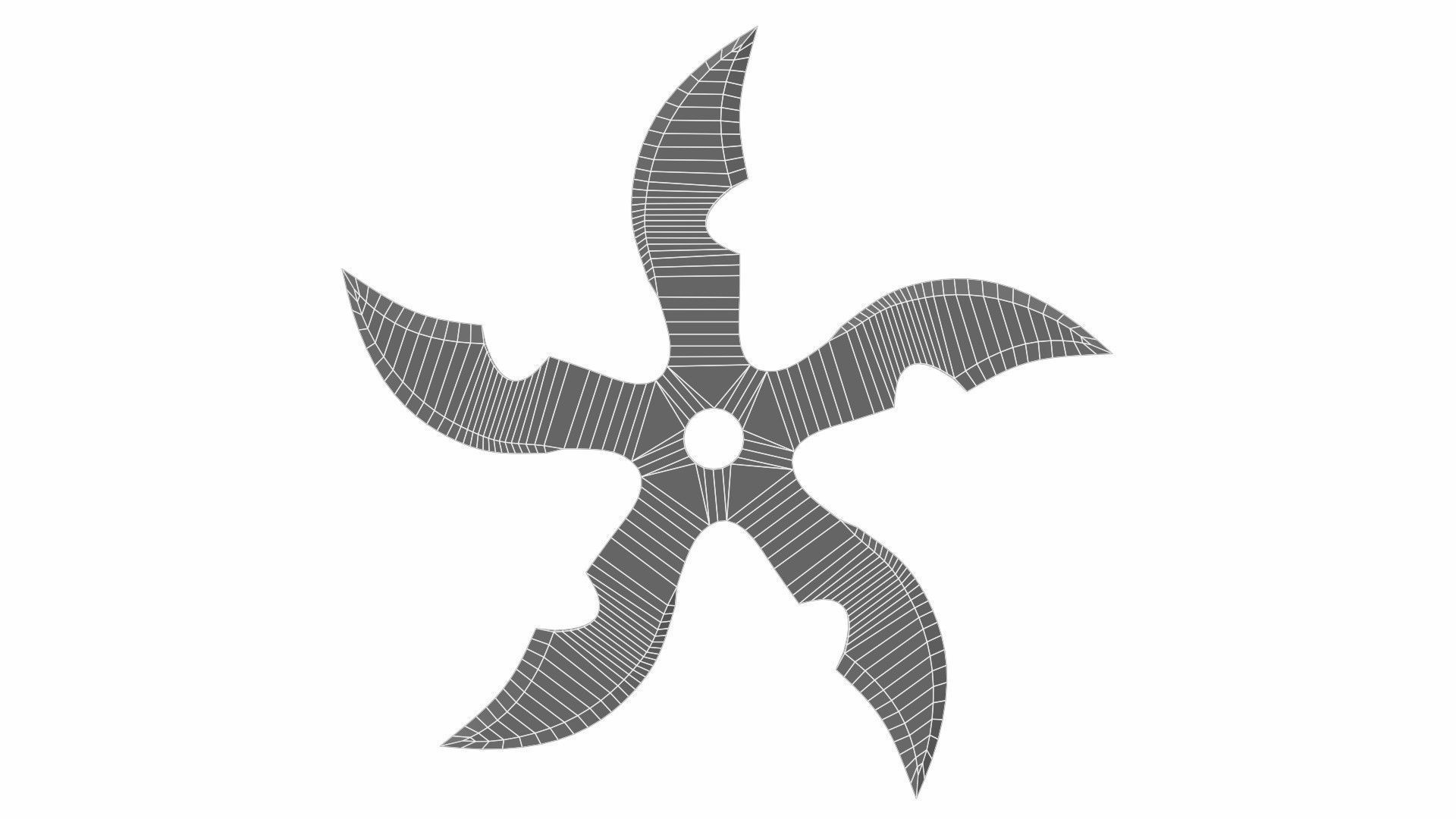 Collection of 20 shurikens Low-poly 3D model_50