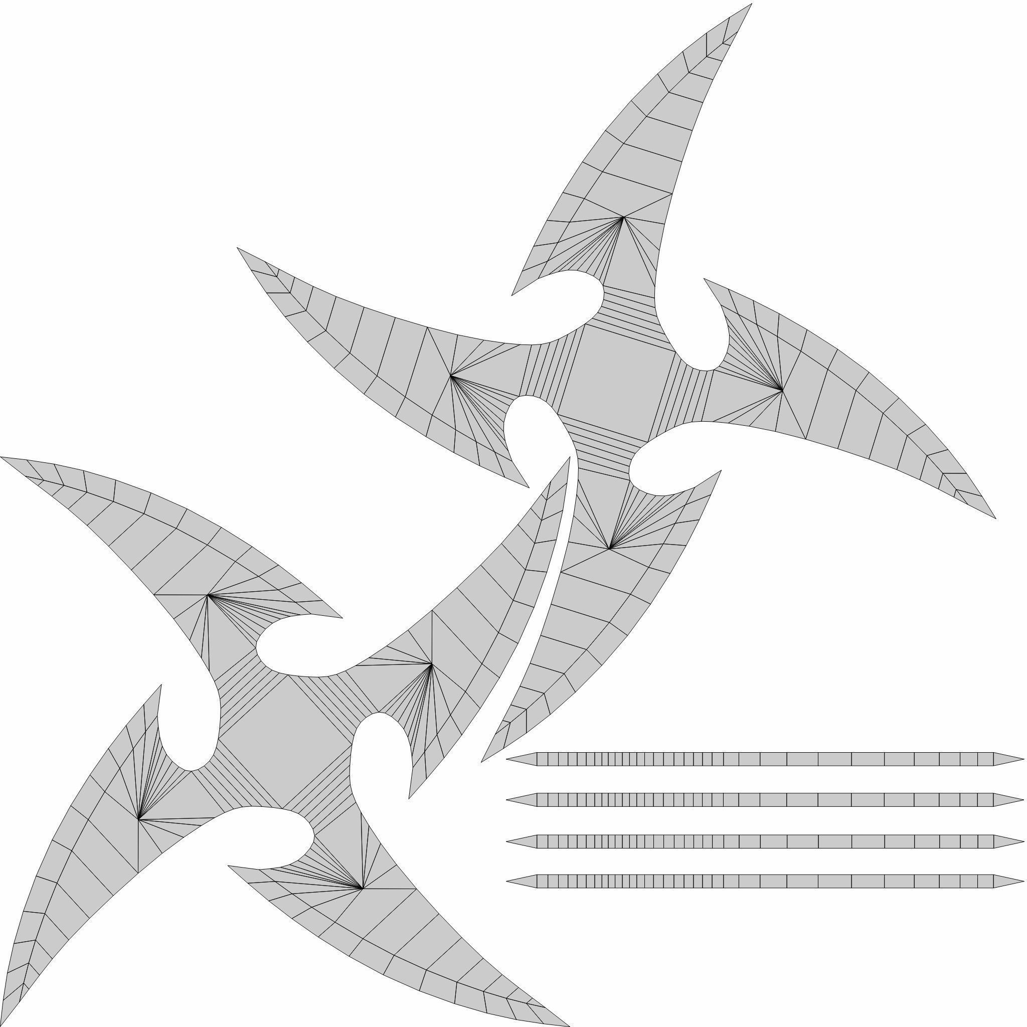 Collection of 20 shurikens Low-poly 3D model_26