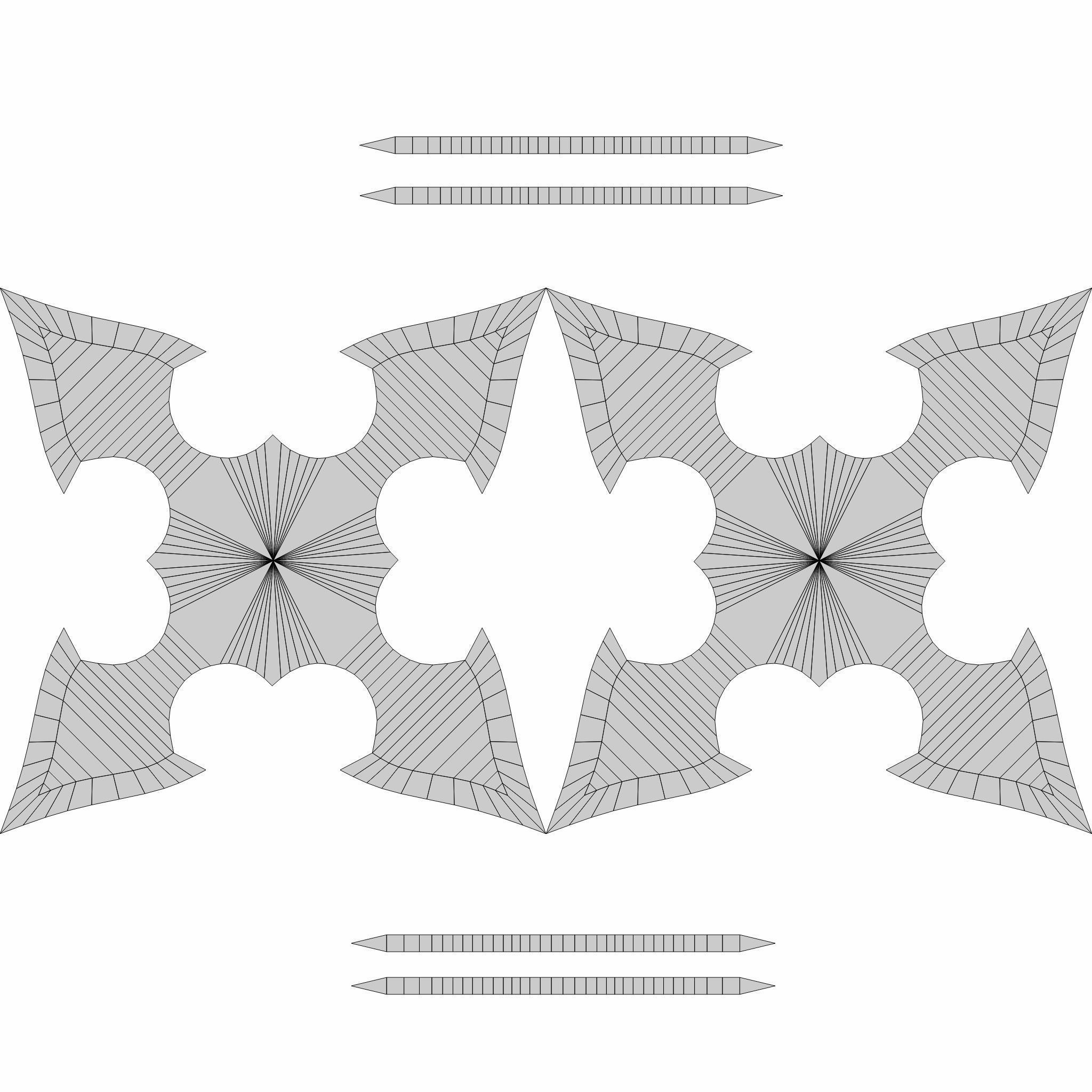 Collection of 20 shurikens Low-poly 3D model_24