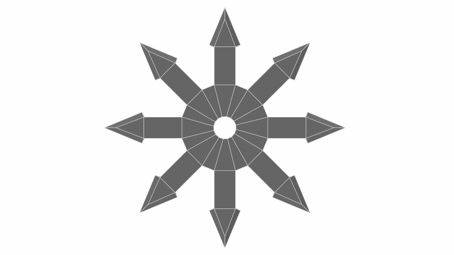 Collection of 20 shurikens Low-poly 3D model_56