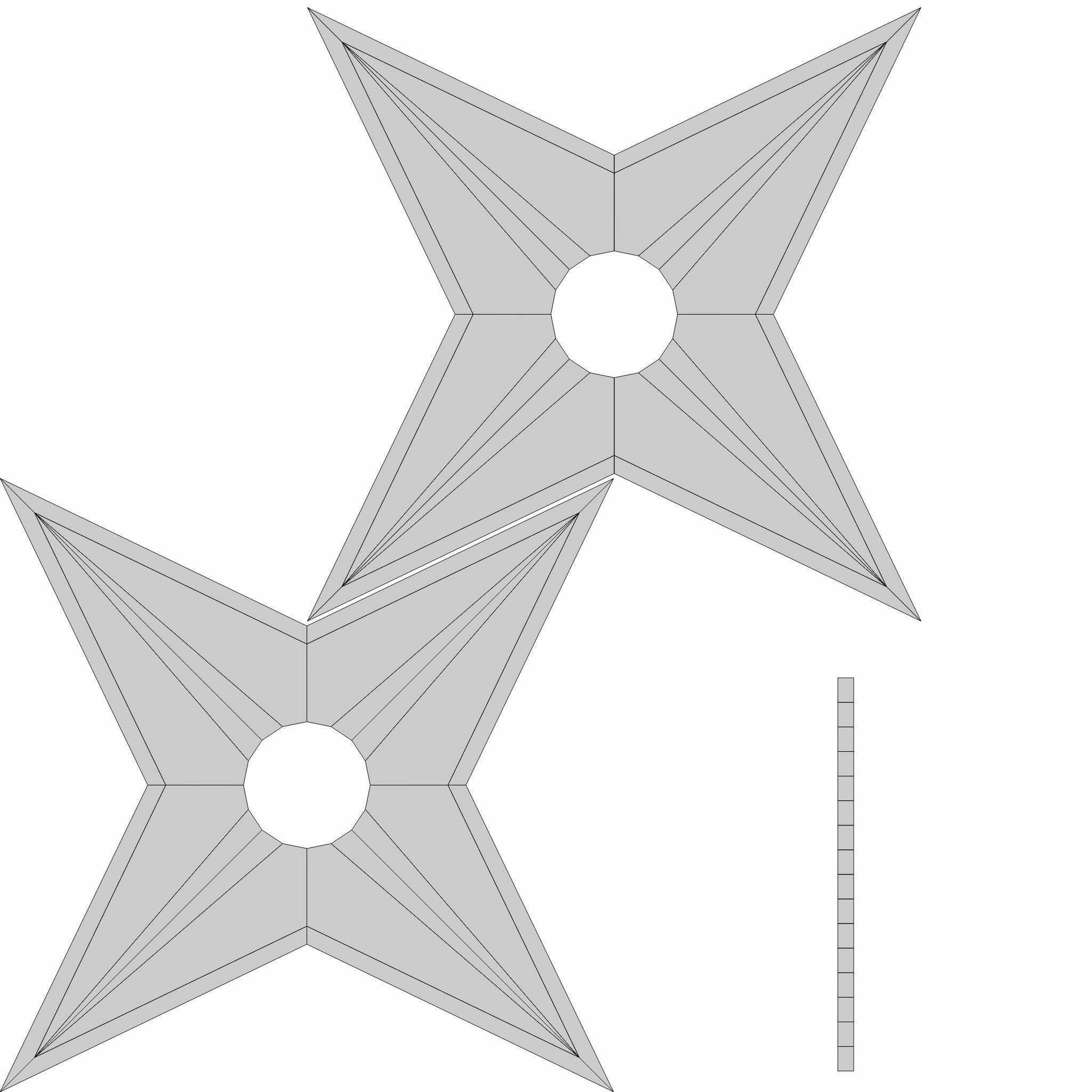 Collection of 20 shurikens Low-poly 3D model_22