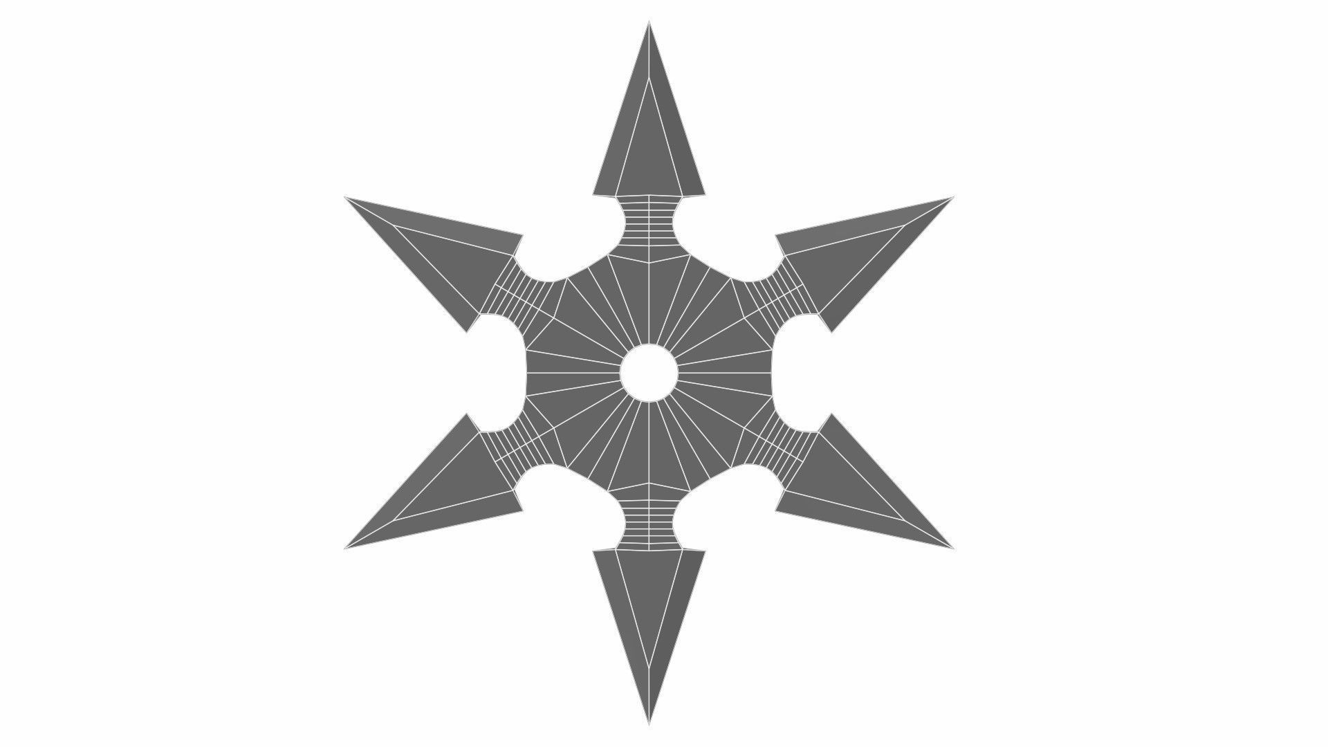 Collection of 20 shurikens Low-poly 3D model_49