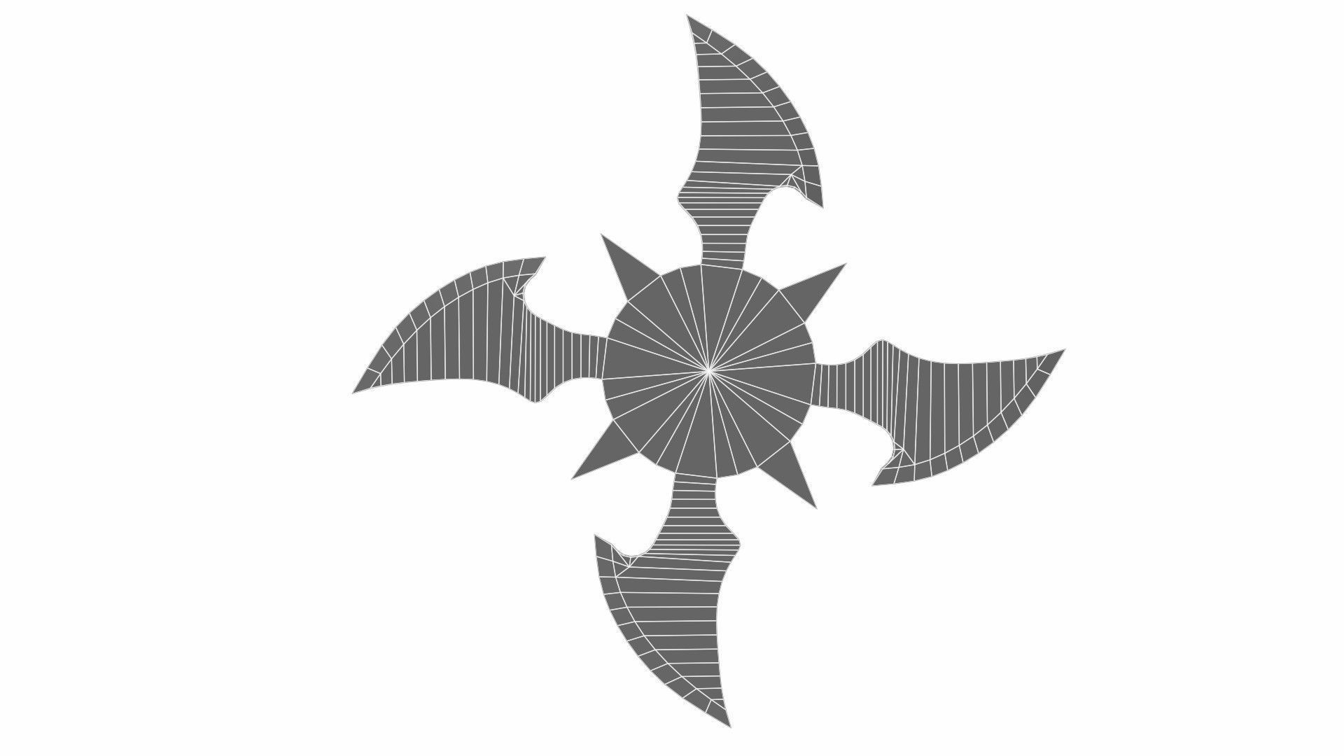 Collection of 20 shurikens Low-poly 3D model_59