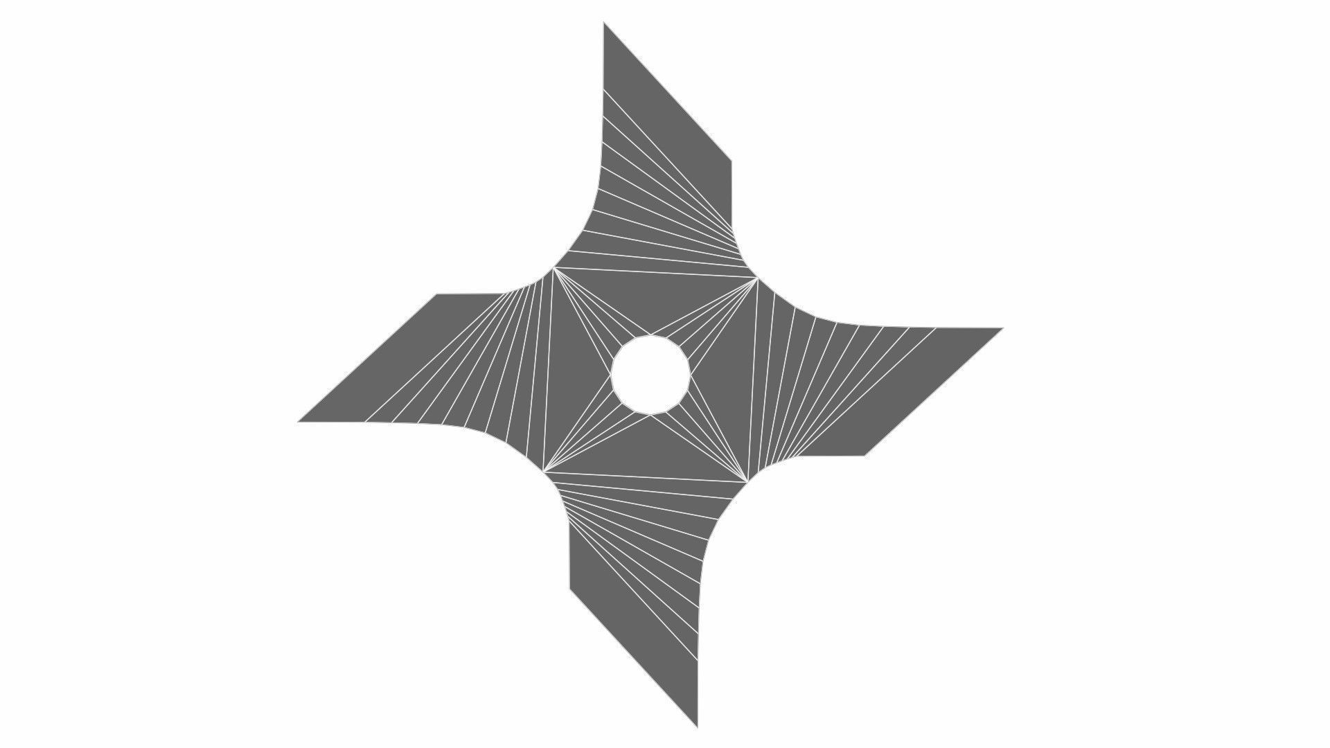 Collection of 20 shurikens Low-poly 3D model_53