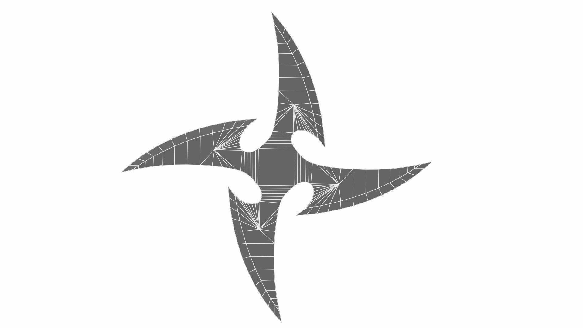 Collection of 20 shurikens Low-poly 3D model_47