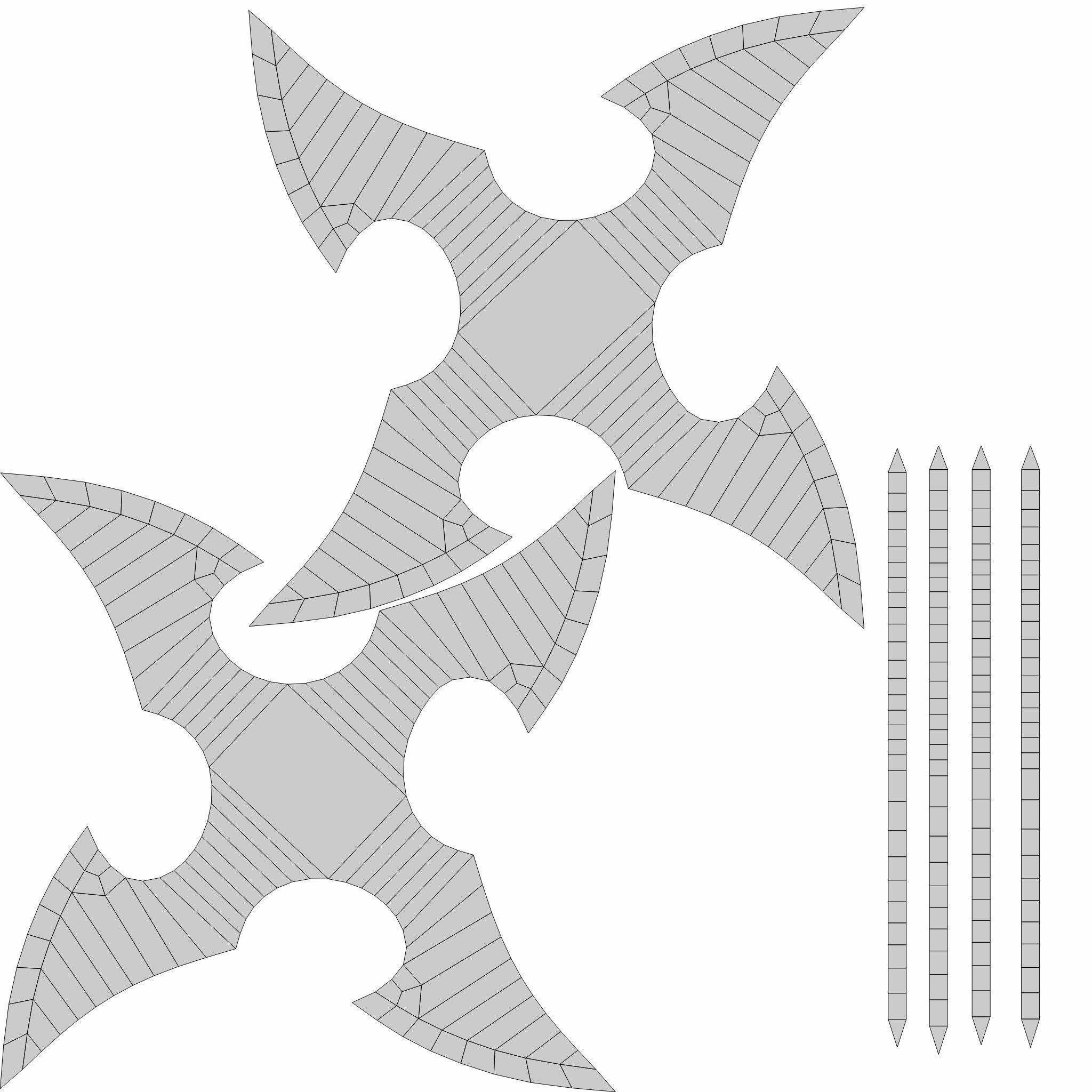 Collection of 20 shurikens Low-poly 3D model_40