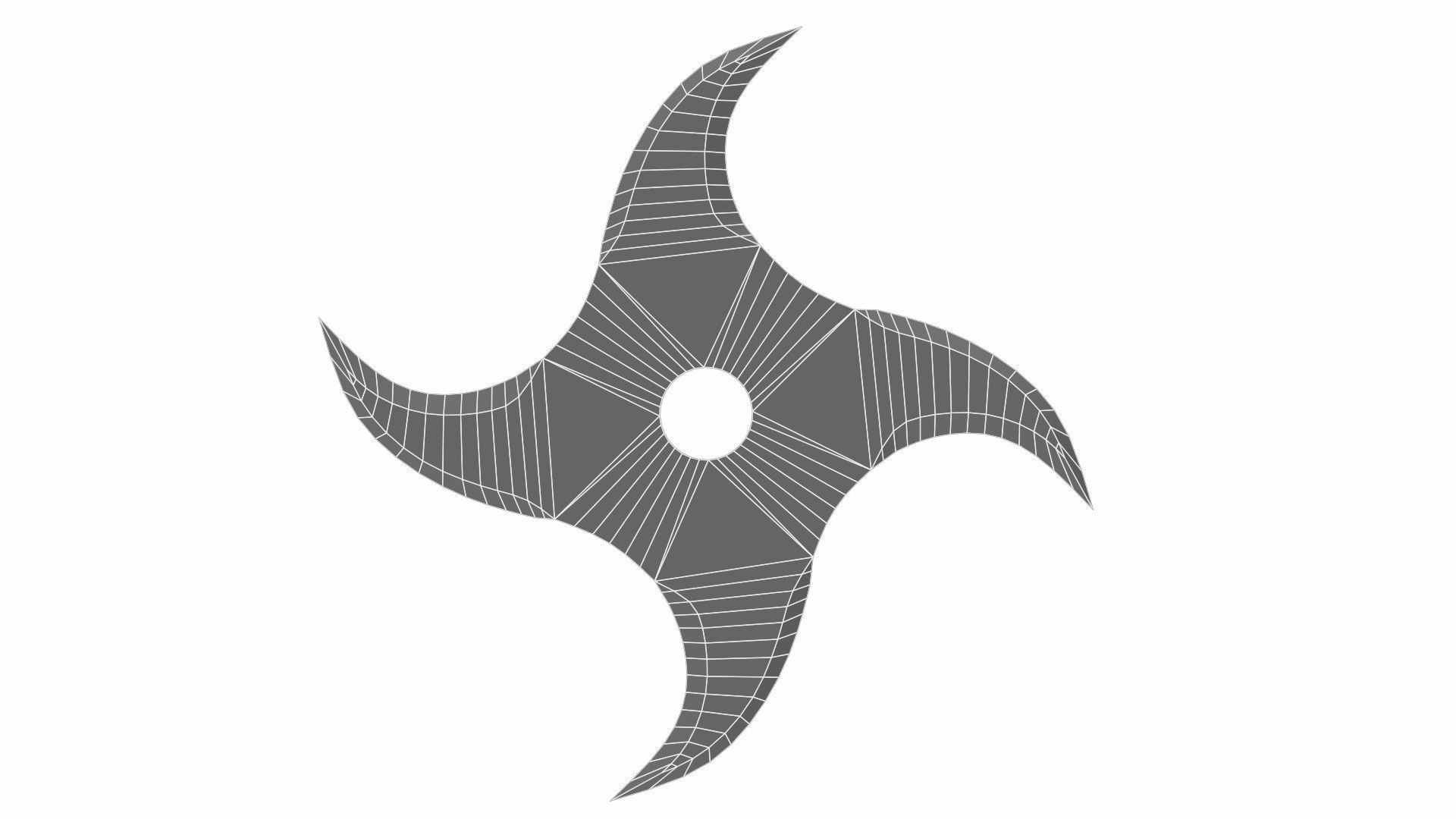 Collection of 20 shurikens Low-poly 3D model_54