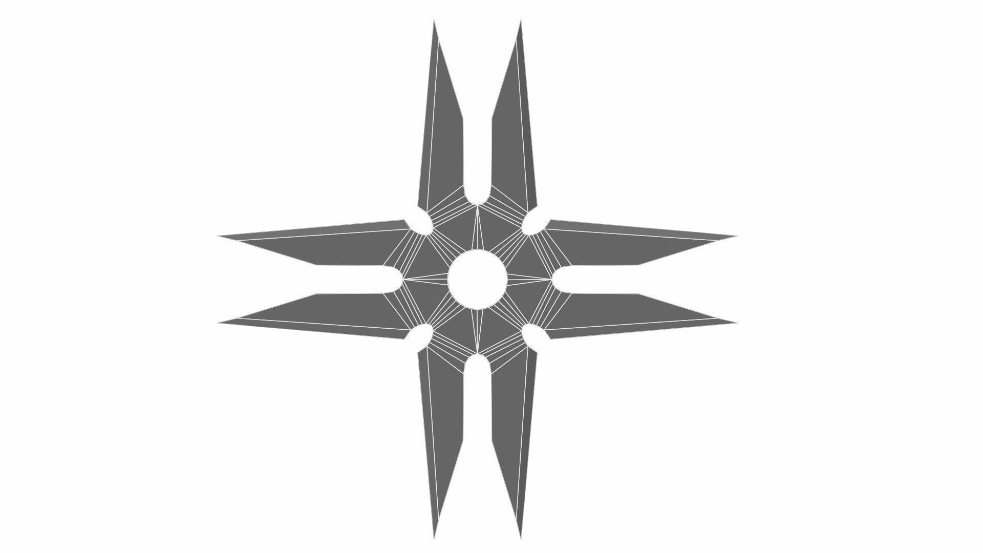 Collection of 20 shurikens Low-poly 3D model_46