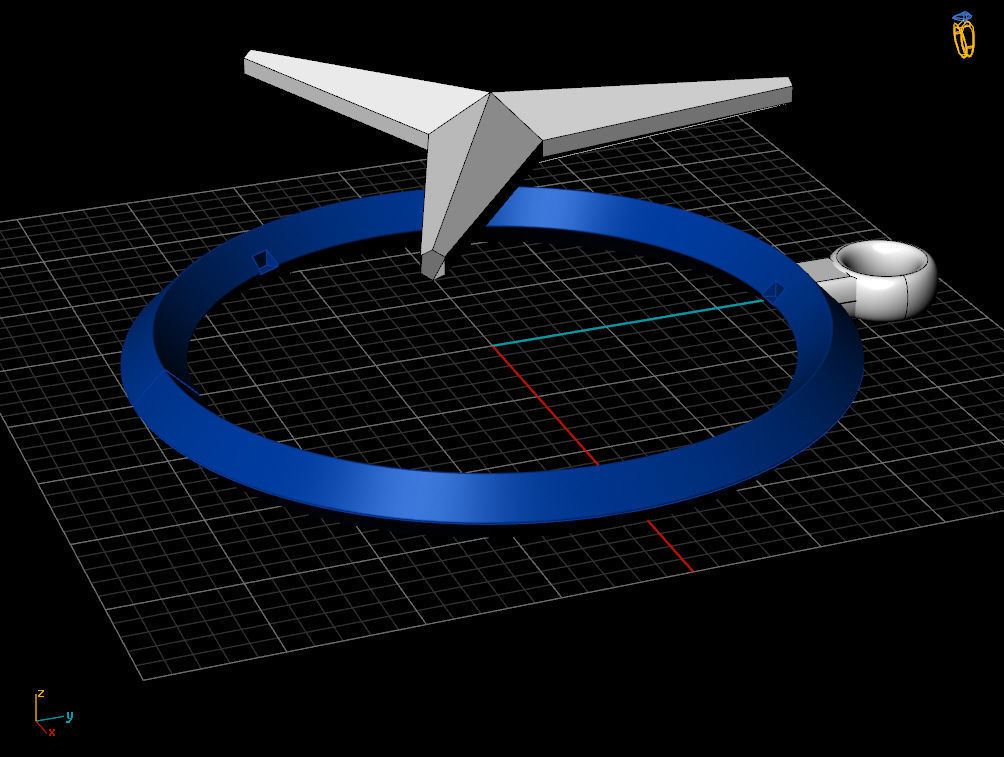 Mercedes logo keychain 3D print model_11