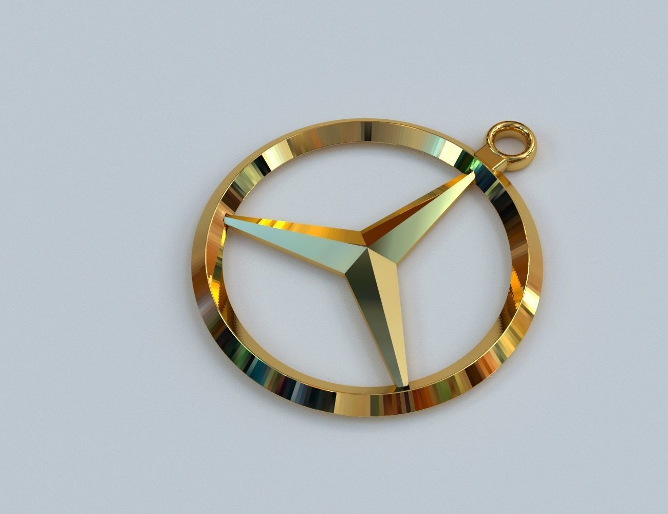 Mercedes logo keychain 3D print model_2