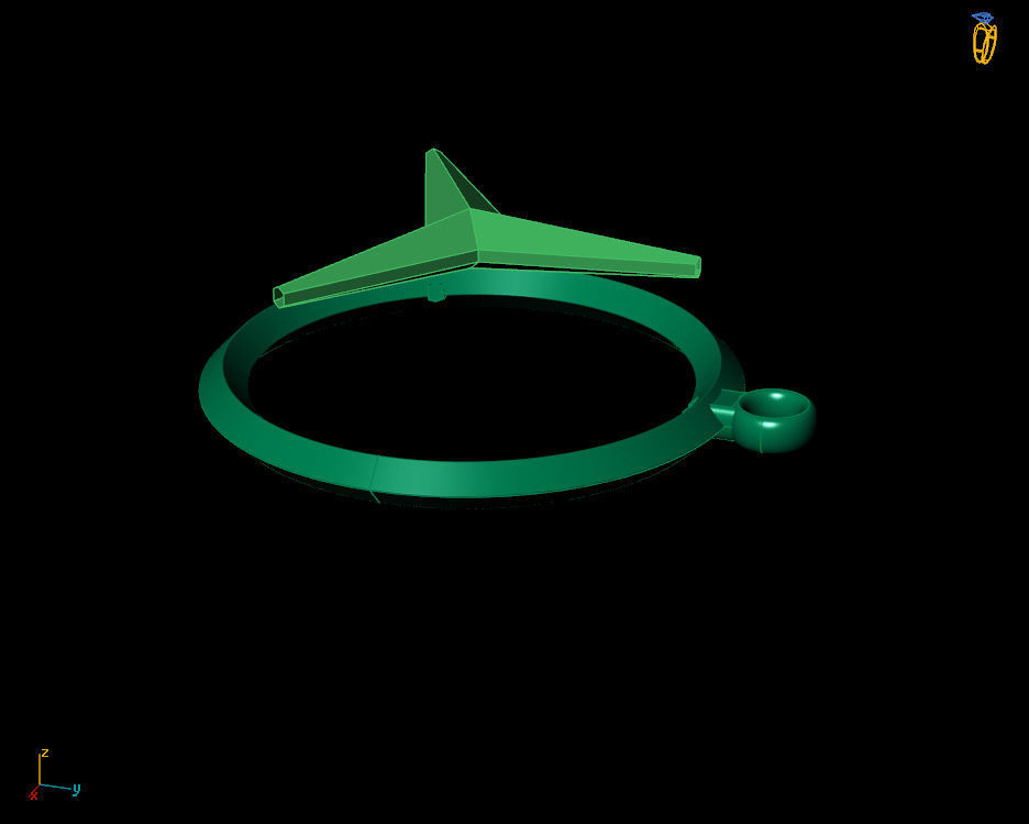 Mercedes logo keychain 3D print model_6