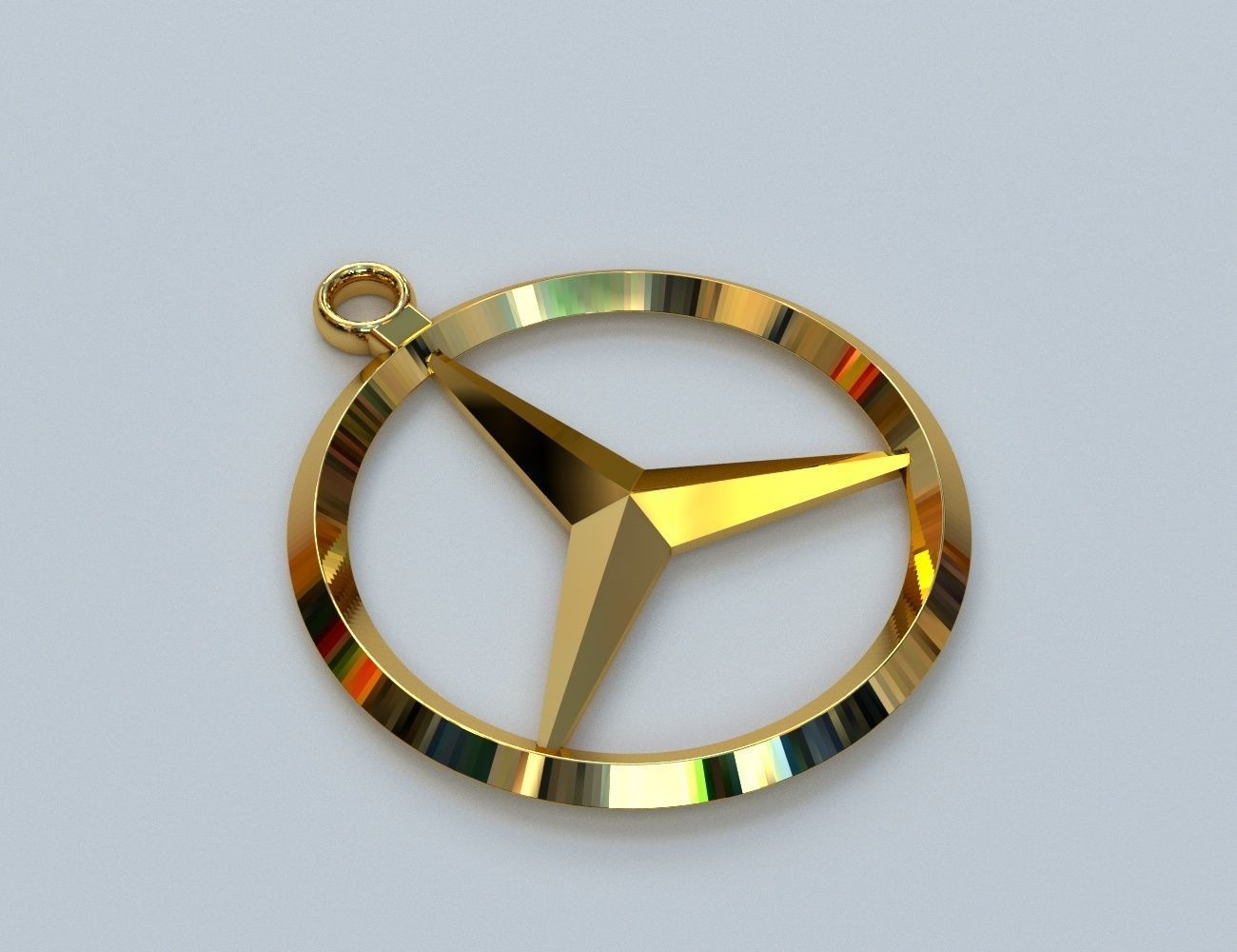 Mercedes logo keychain 3D print model_1