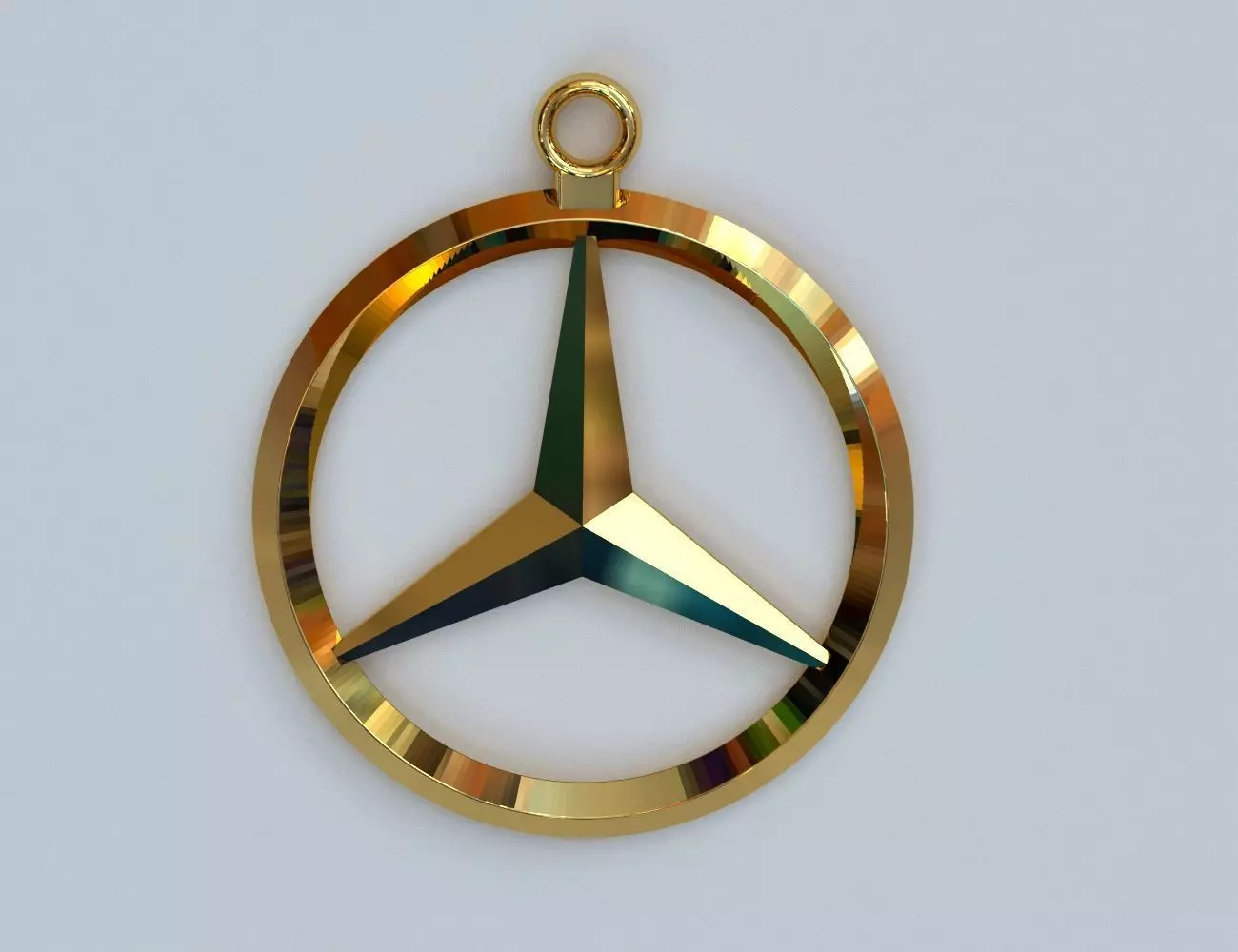 Mercedes logo keychain 3D print model_0