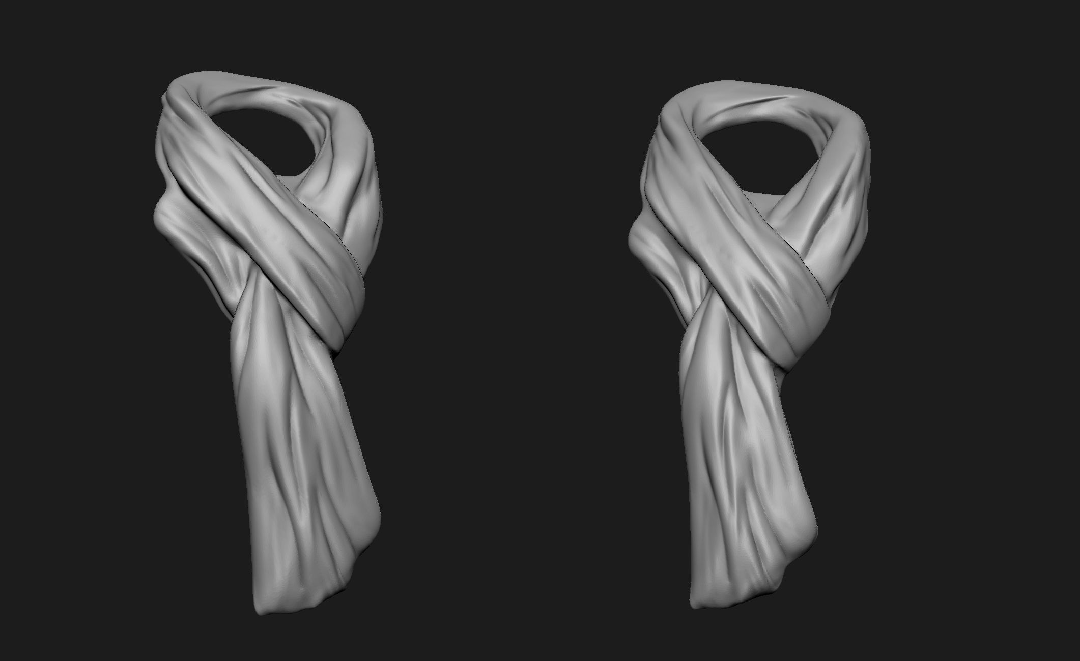 Scarfs for 3d Printable Characters Part 2 3D model_12