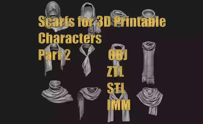 Scarfs for 3d Printable Characters Part 2