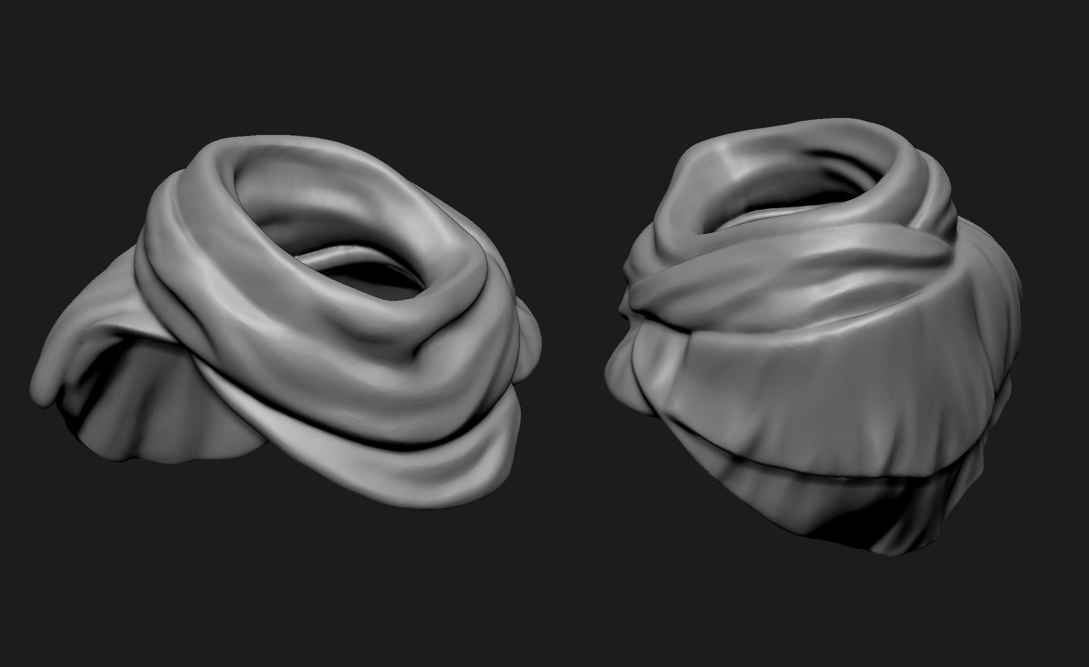 Scarfs for 3d Printable Characters Part 2 3D model_8