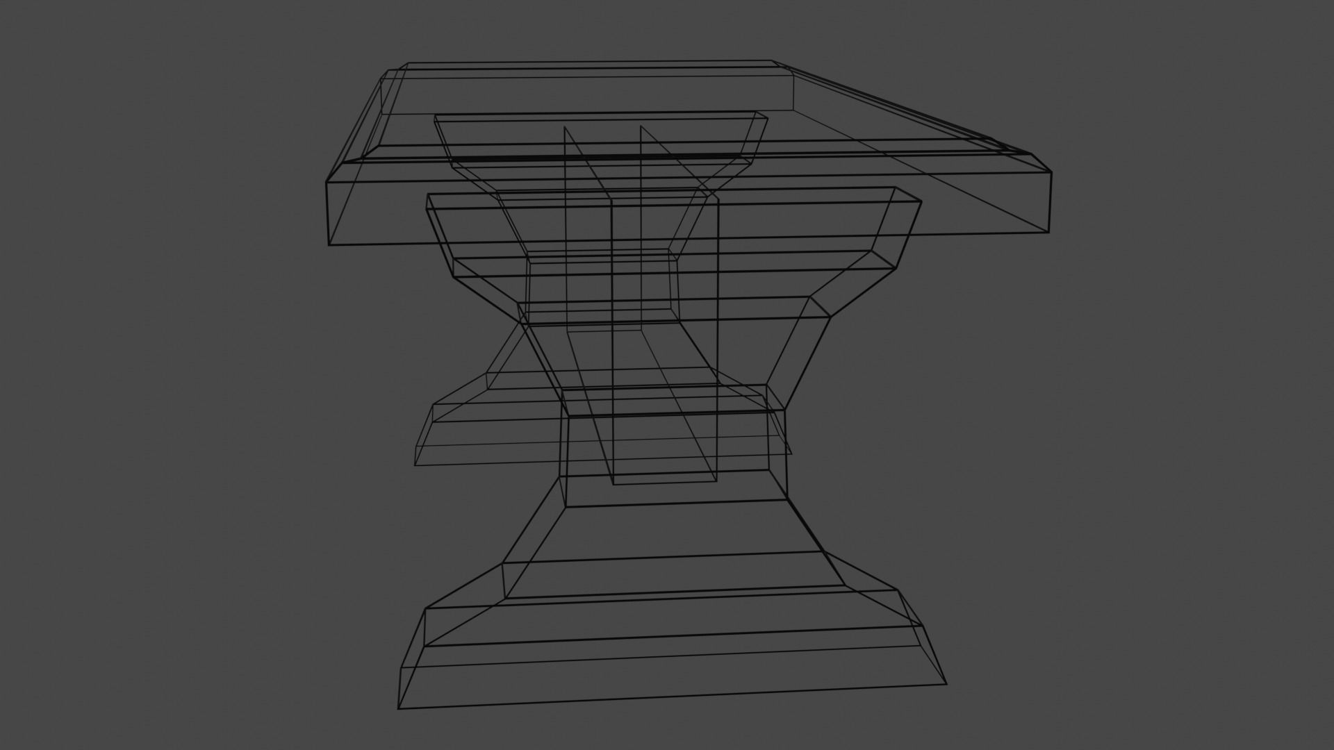 wooden bench 3D model_7