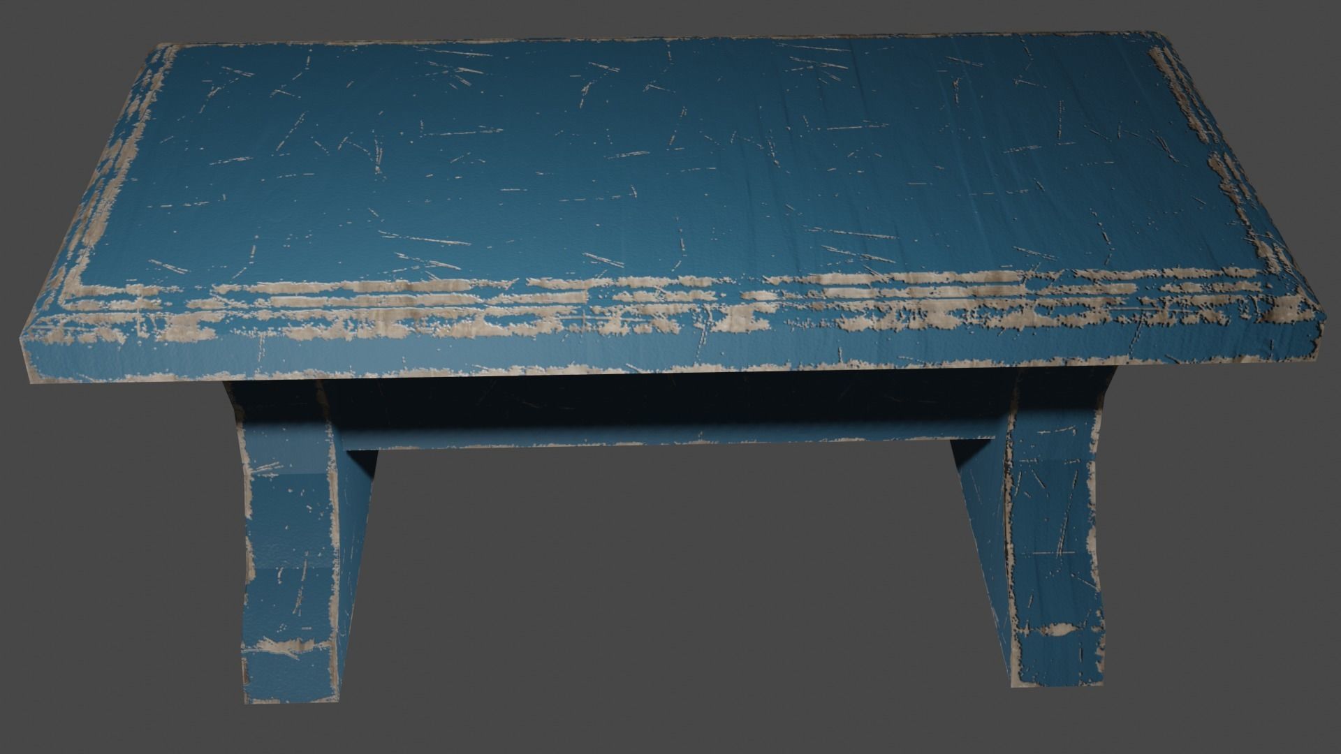 wooden bench 3D model_1