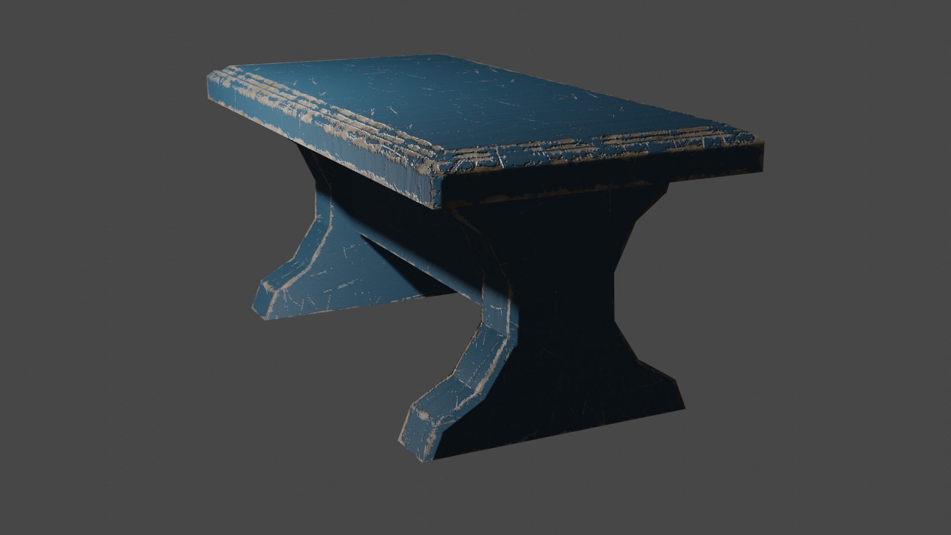wooden bench 3D model_3