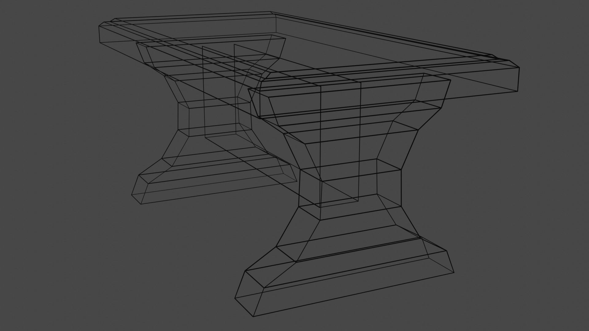 wooden bench 3D model_4