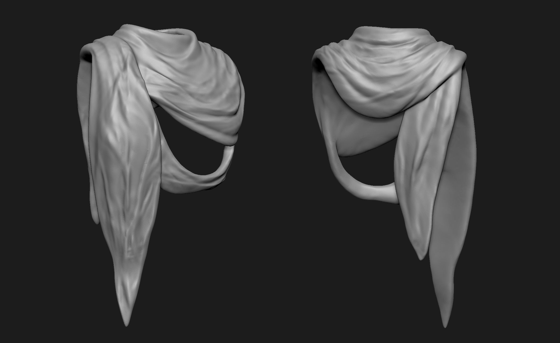 Scarfs for 3d Printable Characters Part 3 3D model_5