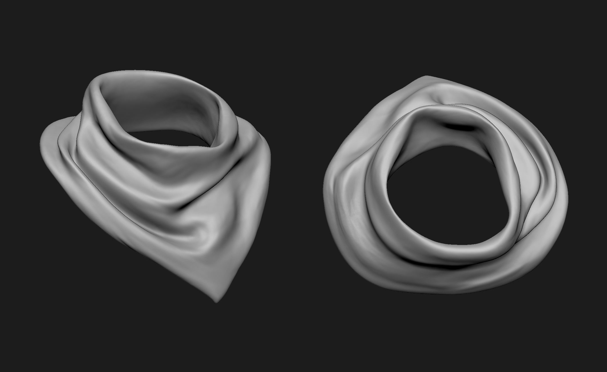 Scarfs for 3d Printable Characters Part 3 3D model_9