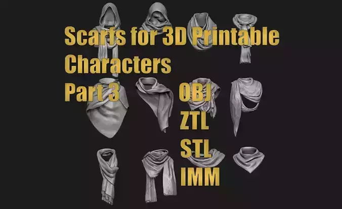 Scarfs for 3d Printable Characters Part 3