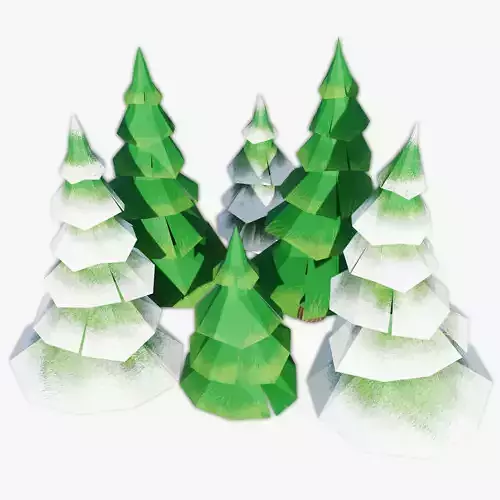 Lowpoly Spruces origami christmas trees