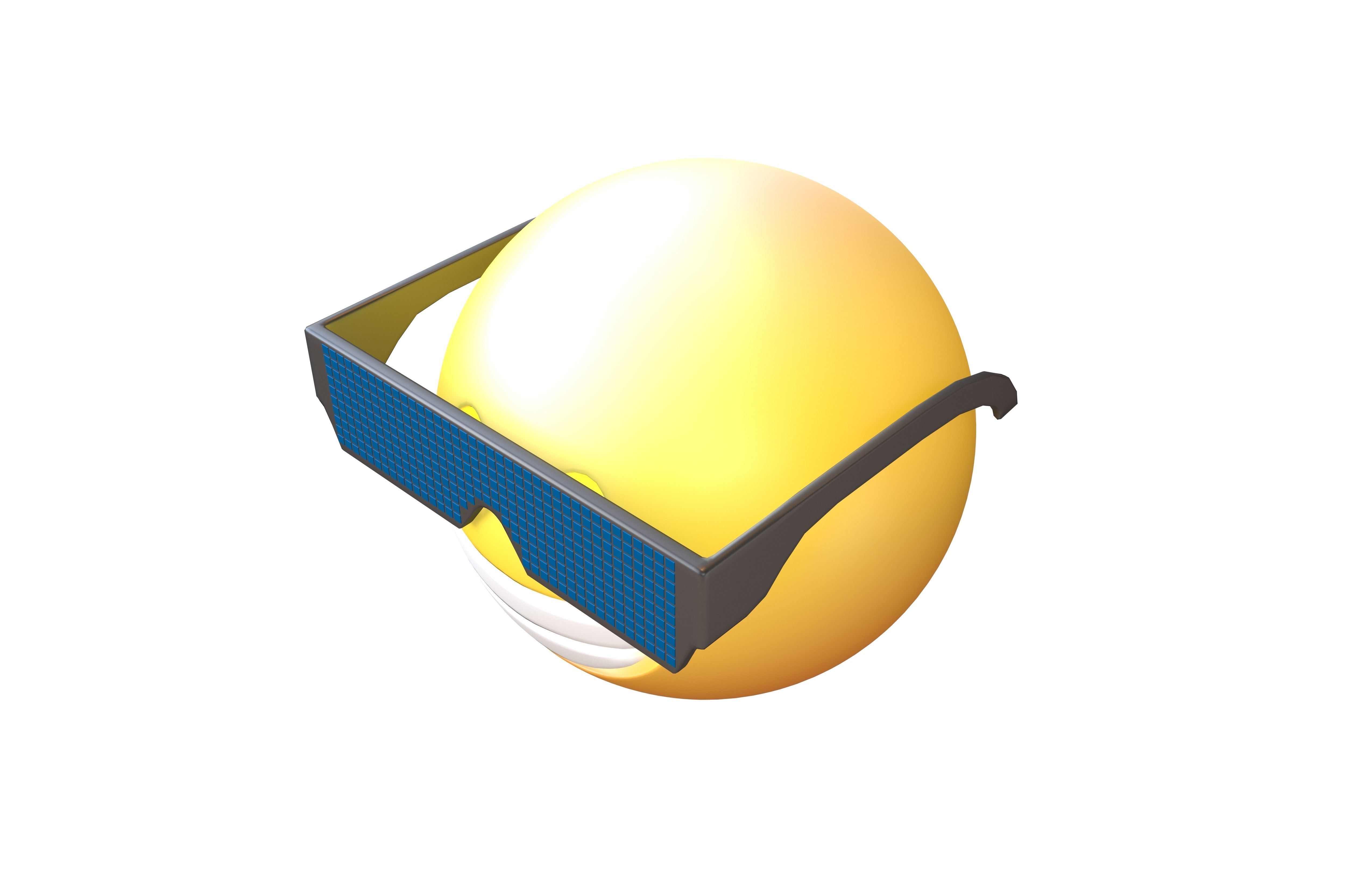 Beaming Face With Future Technology Glasses v2 002 Low-poly 3D model_2