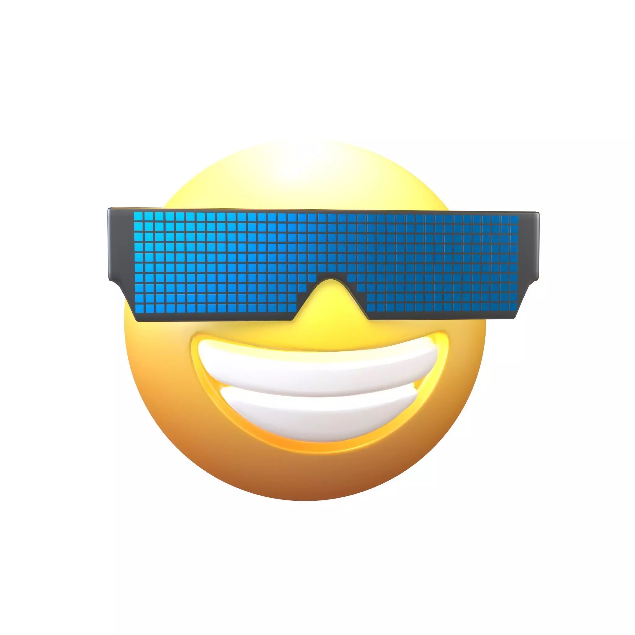 Beaming Face With Future Technology Glasses v2 002 Low-poly 3D model_0