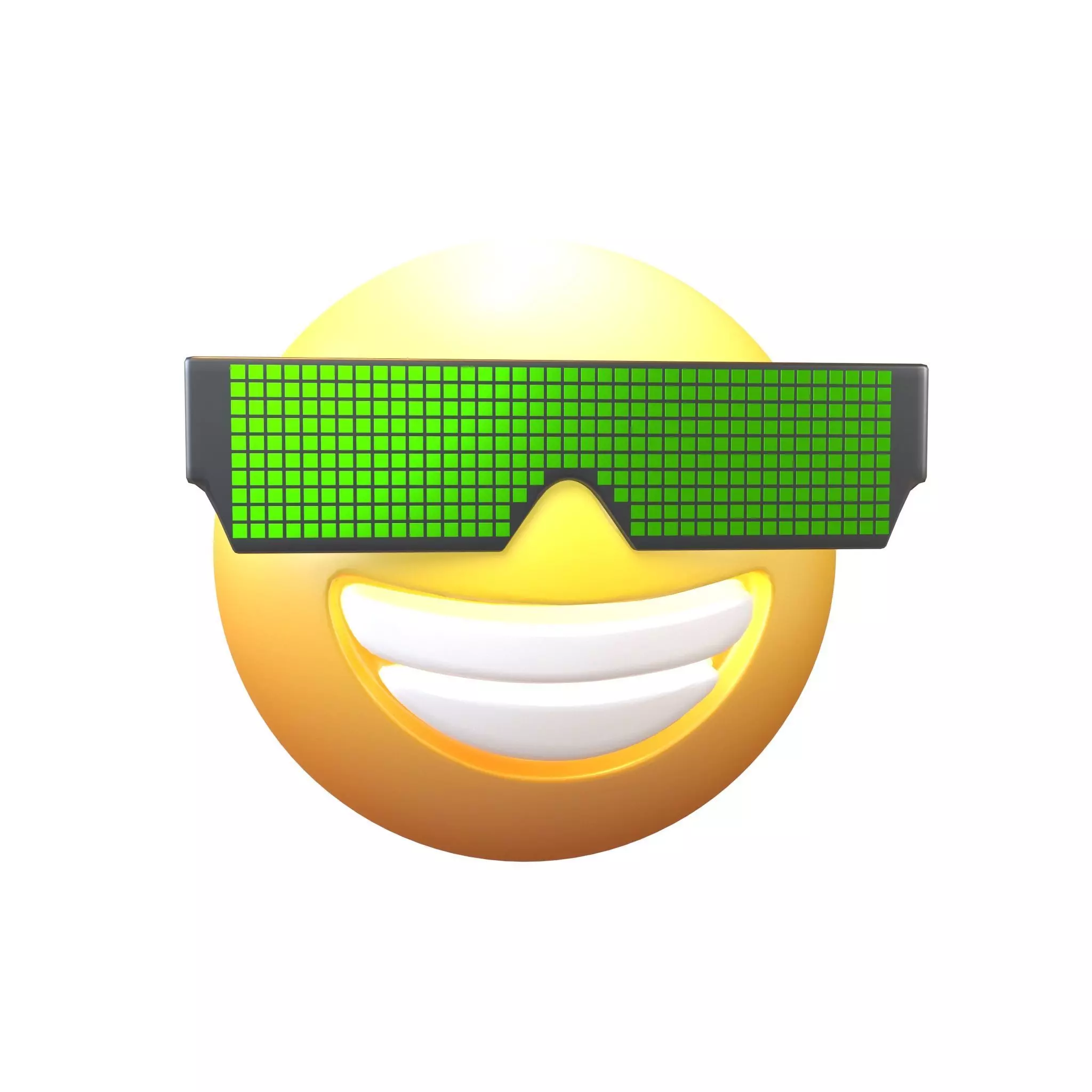 Beaming Face With Future Technology Glasses v2 004 Low-poly 3D model_0