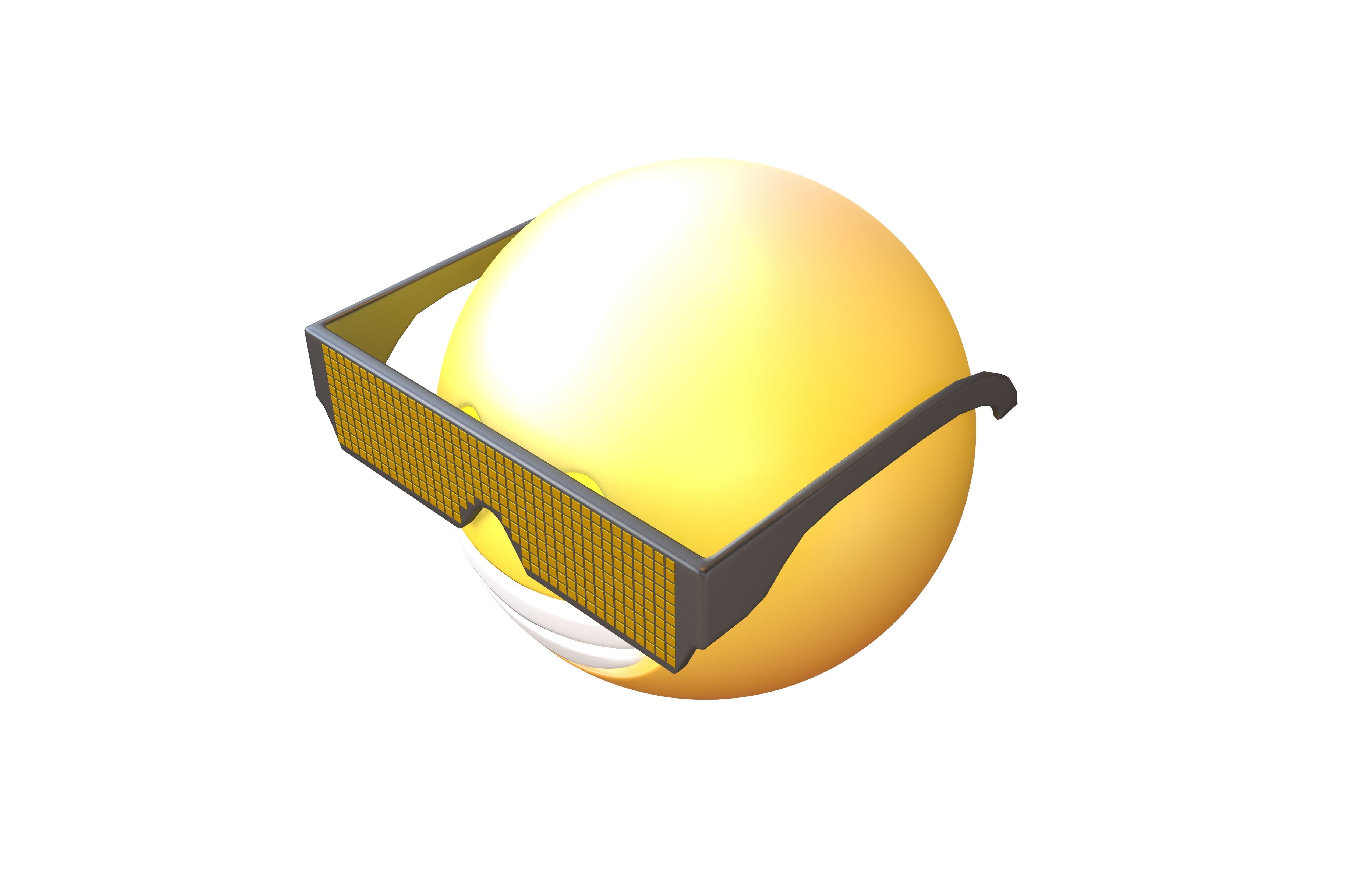Beaming Face With Future Technology Glasses v2 005 Low-poly 3D model_2