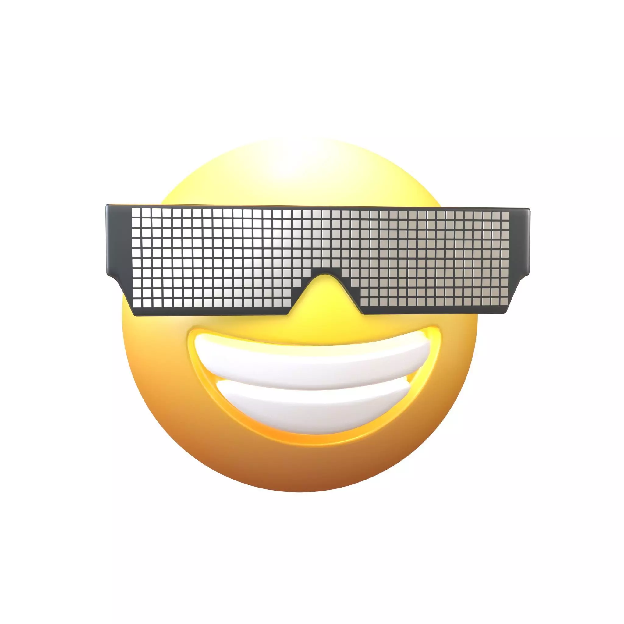 Beaming Face With Future Technology Glasses v2 006 Low-poly 3D model_0