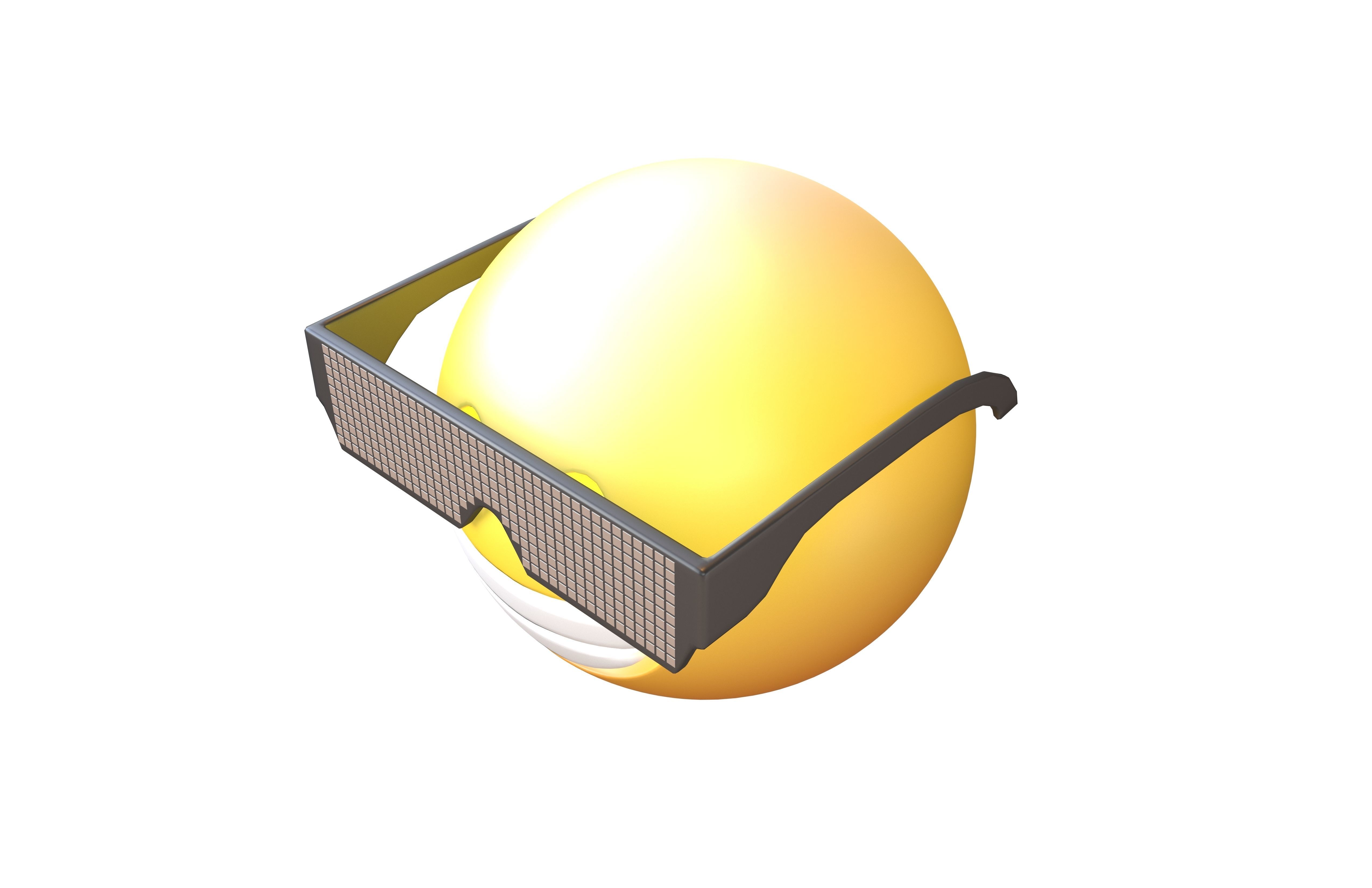 Beaming Face With Future Technology Glasses v2 006 Low-poly 3D model_2