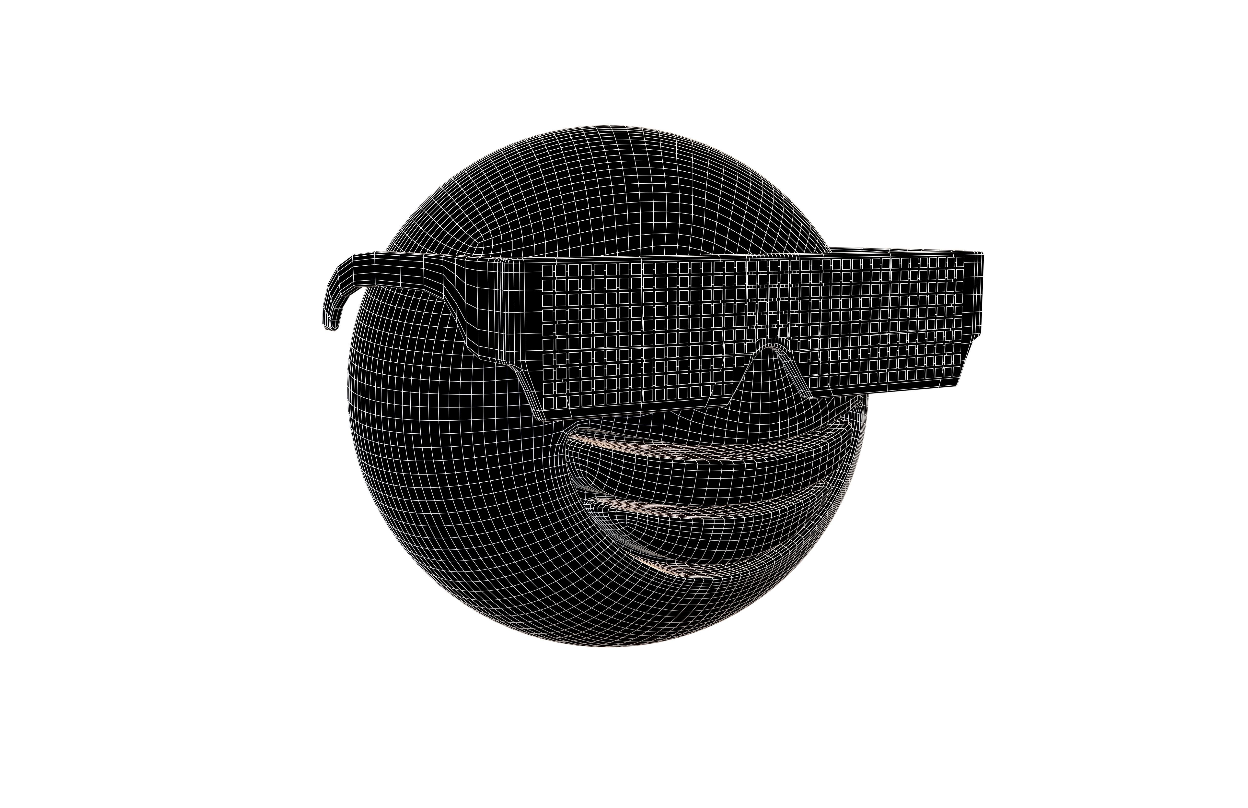 Beaming Face With Future Technology Glasses v2 006 Low-poly 3D model_5