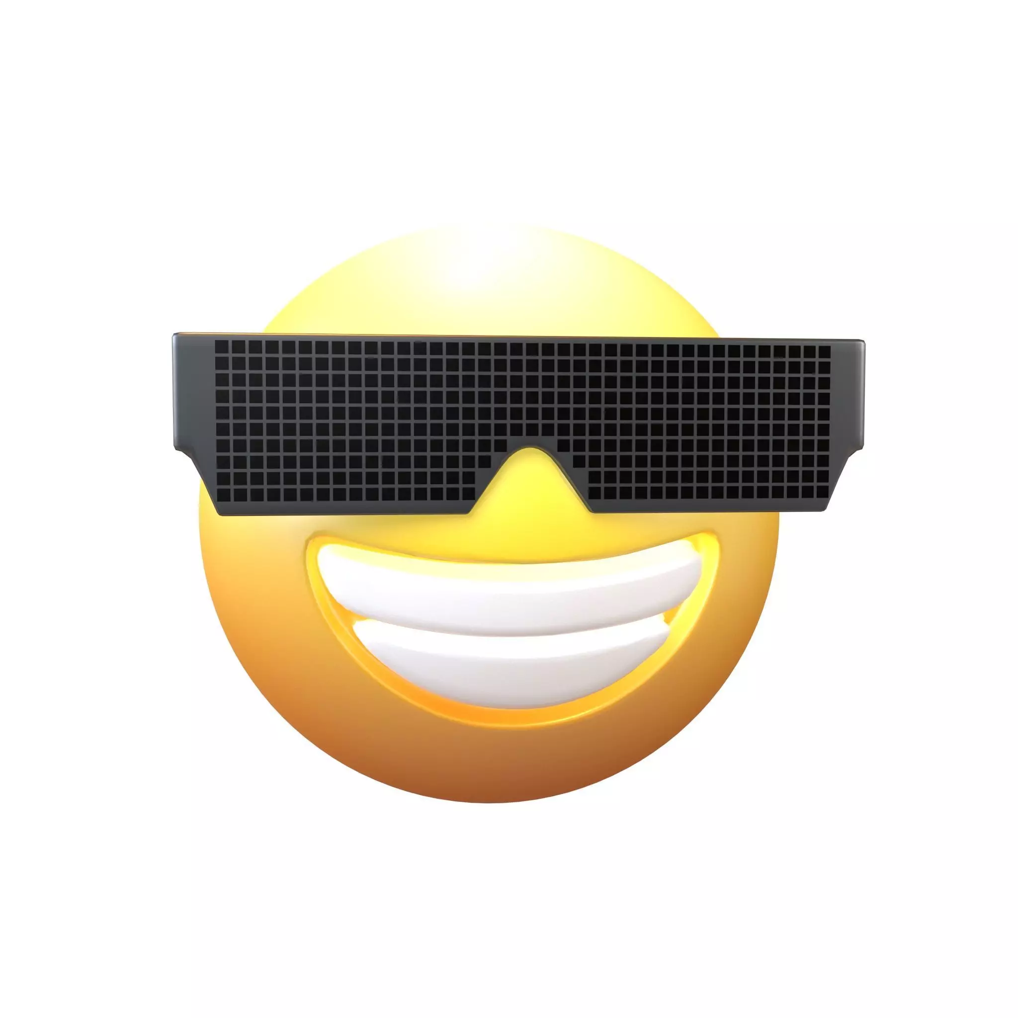 Beaming Face With Future Technology Glasses v2 007 Low-poly 3D model_0