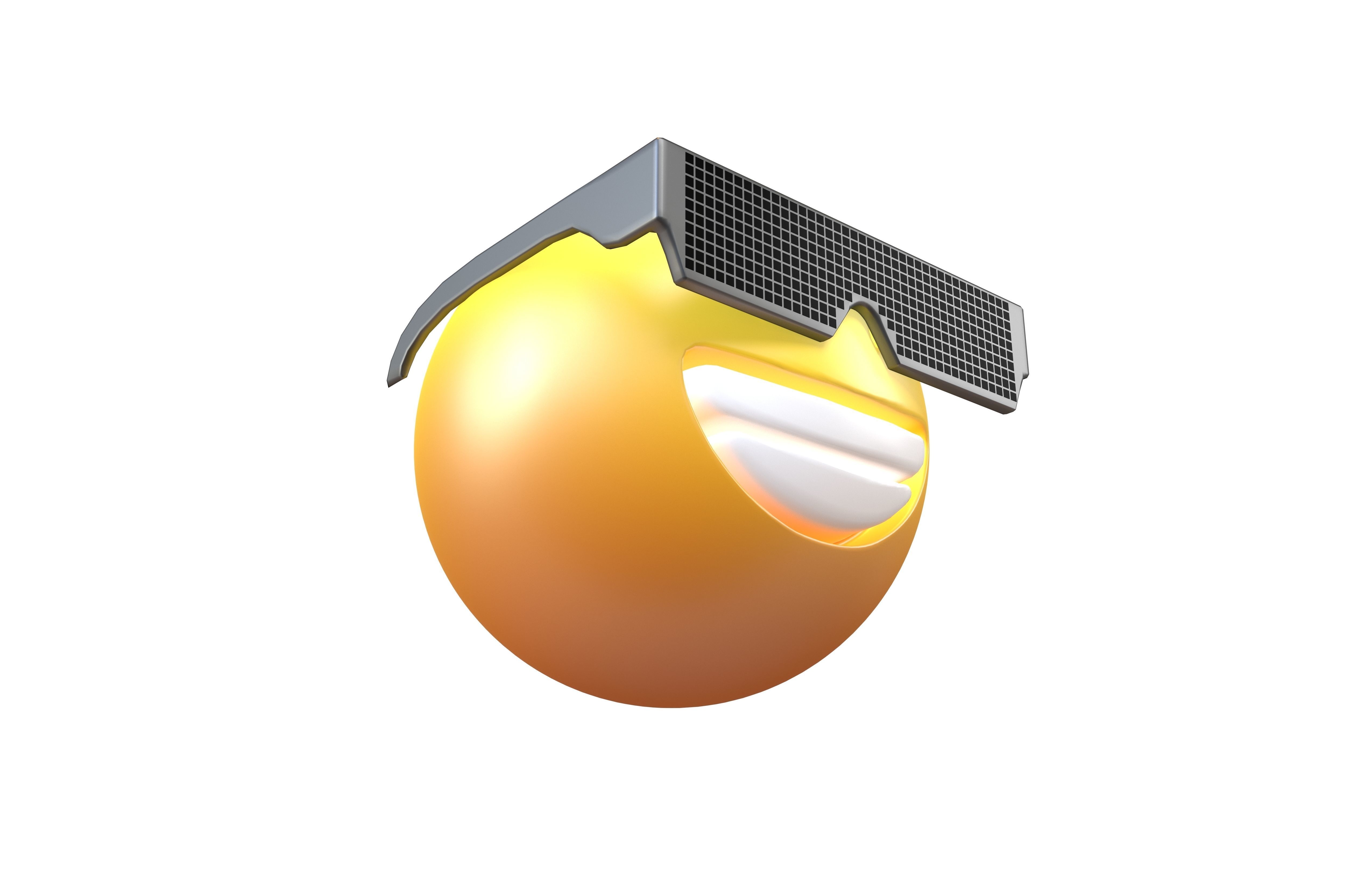 Beaming Face With Future Technology Glasses v2 007 Low-poly 3D model_3