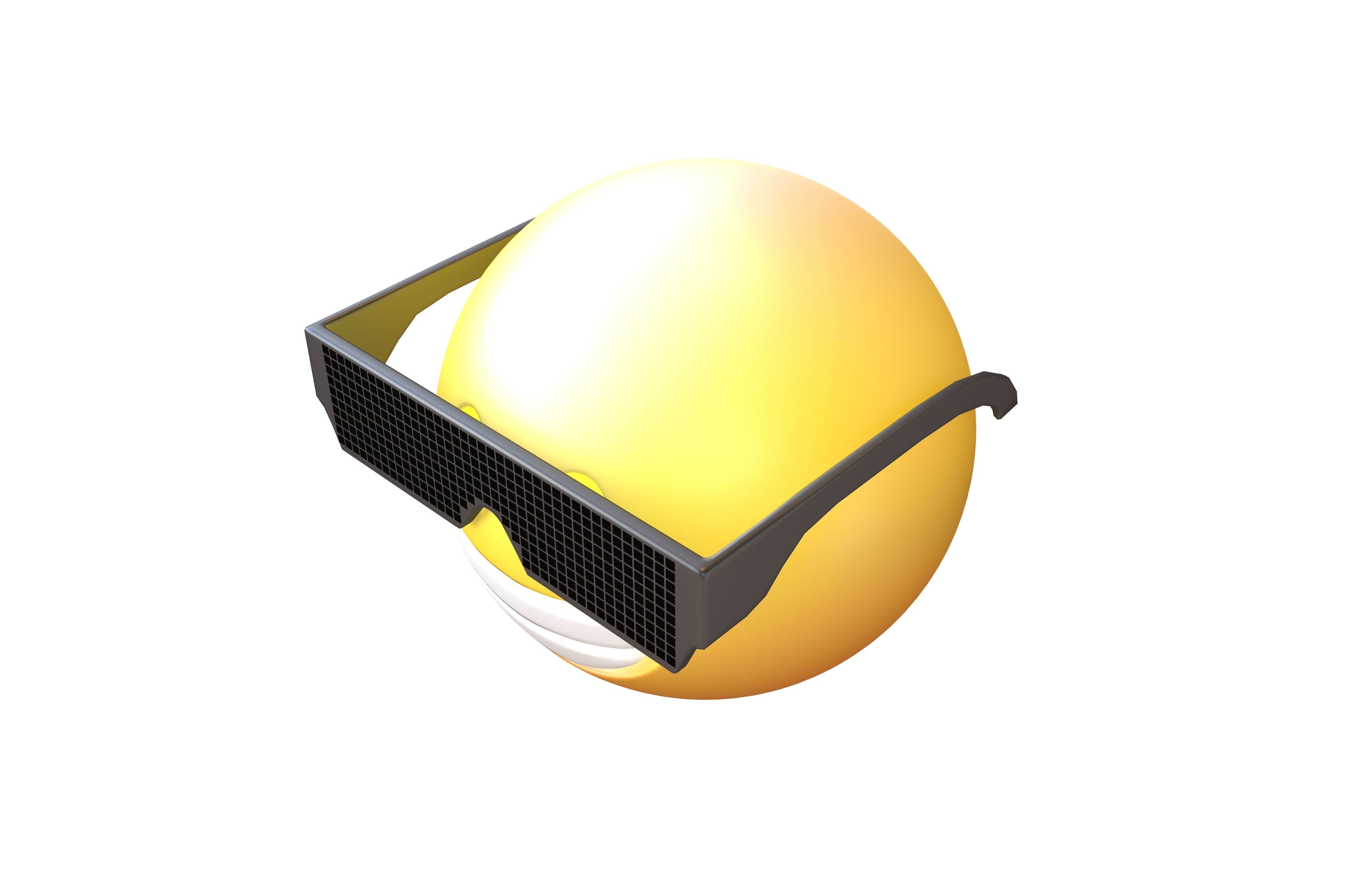 Beaming Face With Future Technology Glasses v2 007 Low-poly 3D model_2