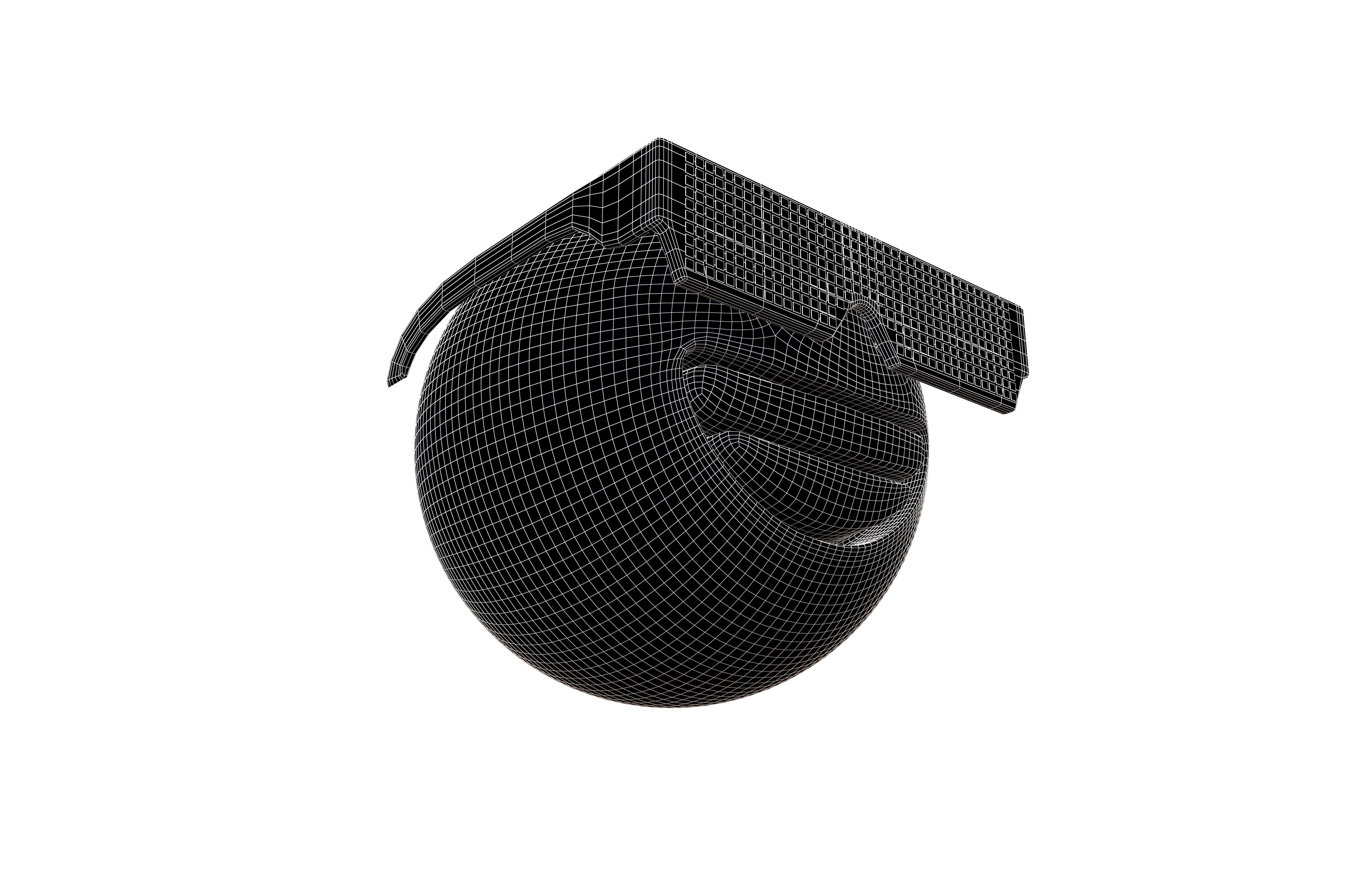 Beaming Face With Future Technology Glasses v2 007 Low-poly 3D model_7