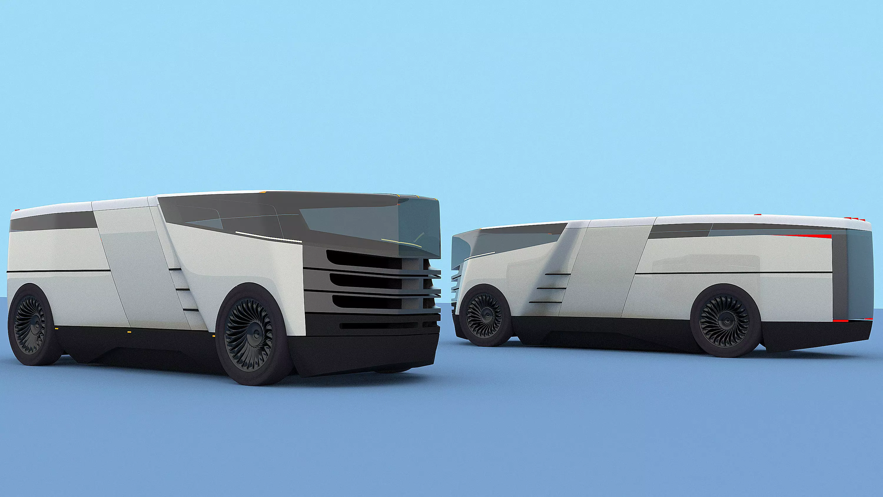 BusBox two futuristic vehicles Free 3D model_0