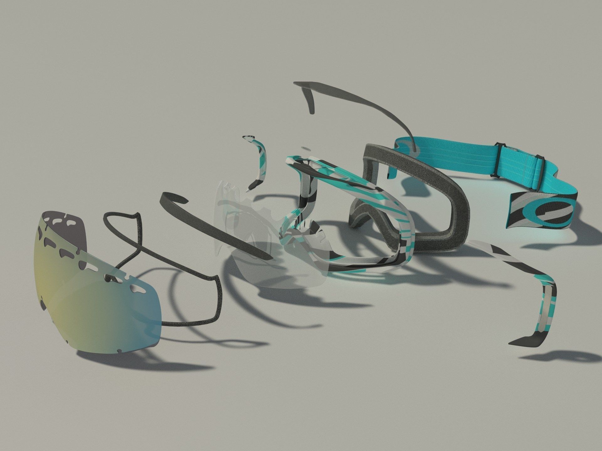 Oakley Crowbar goggles 3D model_1