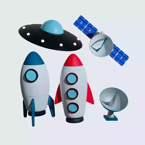 Cartoon spacecraft