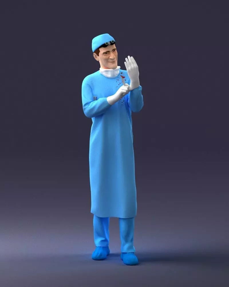 000339 Male Surgeon in Medical Uniform 0222 STL Miniature 3D print model