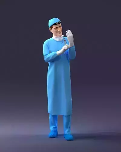 000339 Male Surgeon in Medical Uniform 0222 STL Miniature