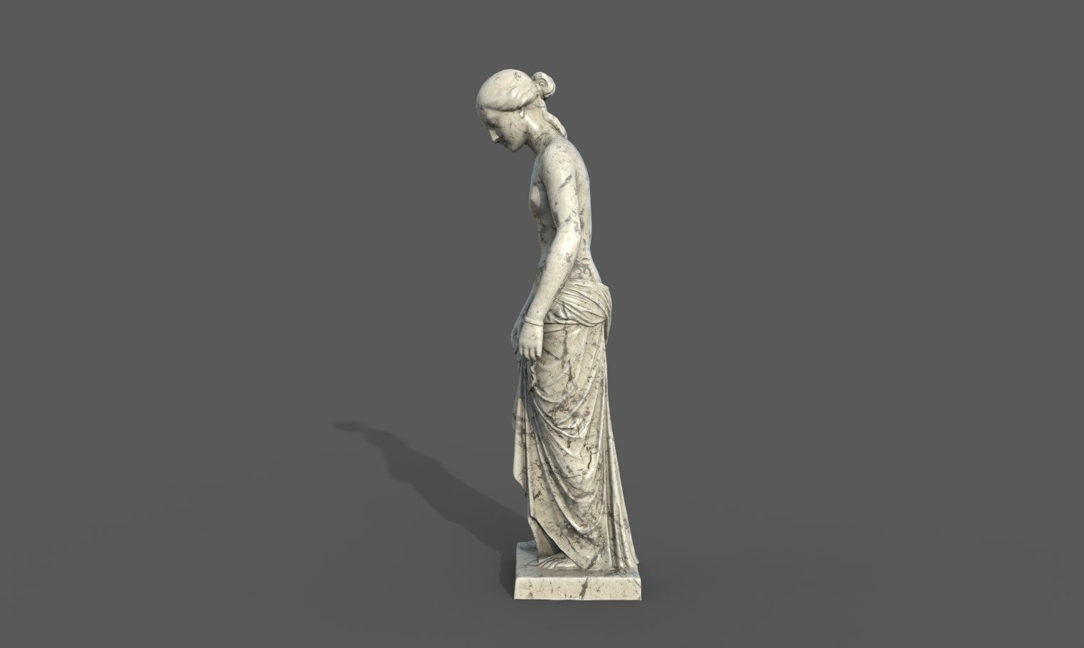 The Slave Girl statue Low-poly 3D model_21